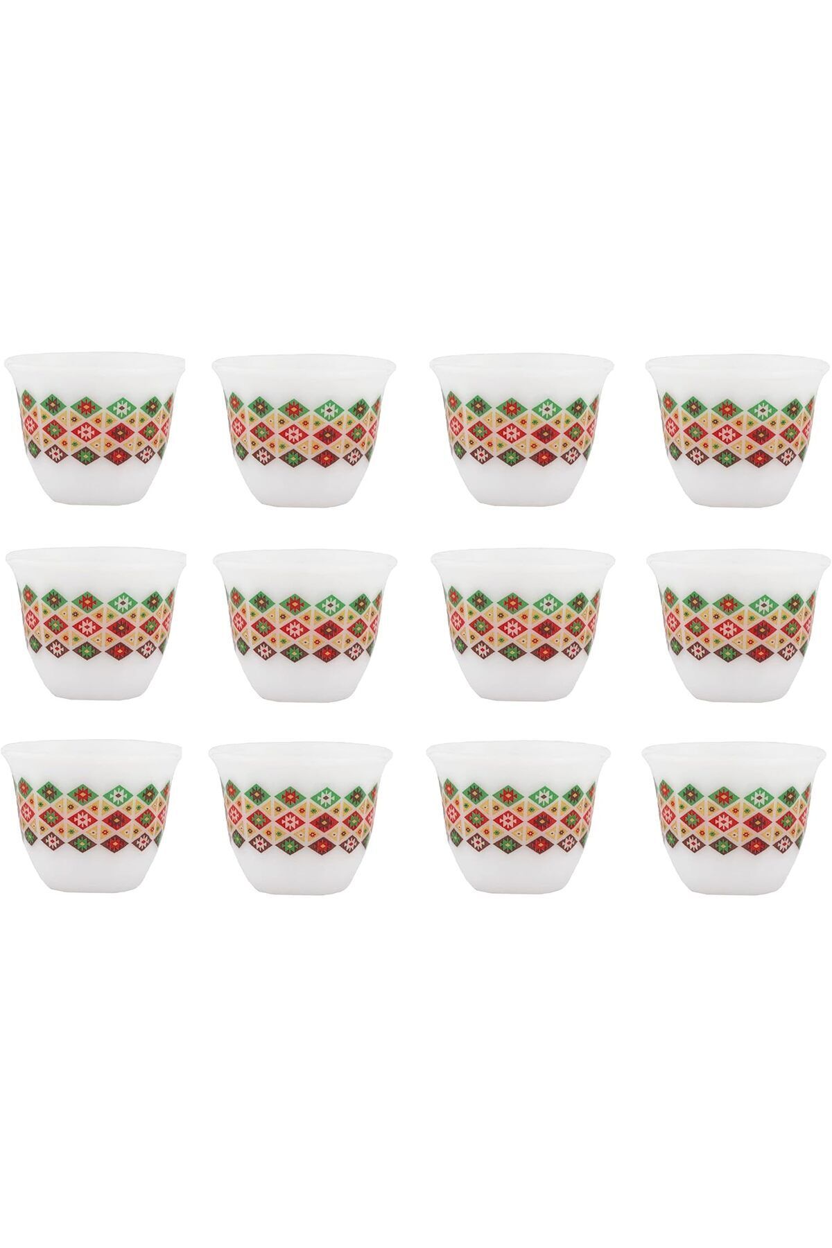ALSAIF-Java Cup Set 2 With Dark Pattern Inspired By Al-badia Design, 12 Pieces By Al-saif, Large Size, Porc 1