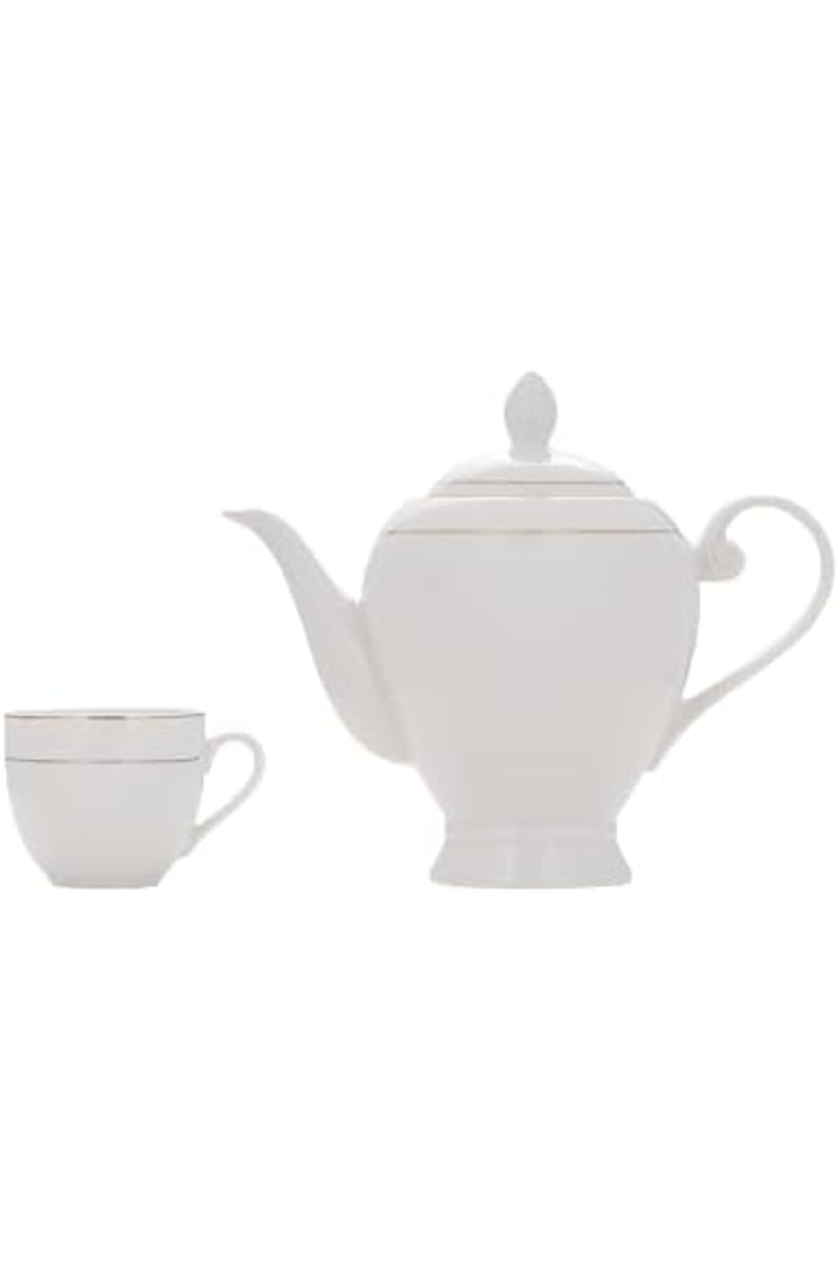 ALSAIF-52-piece Porcelain Dinner Set, Including Dinner Plates, Side Dishes, Pitcher And Cups White/gold 8