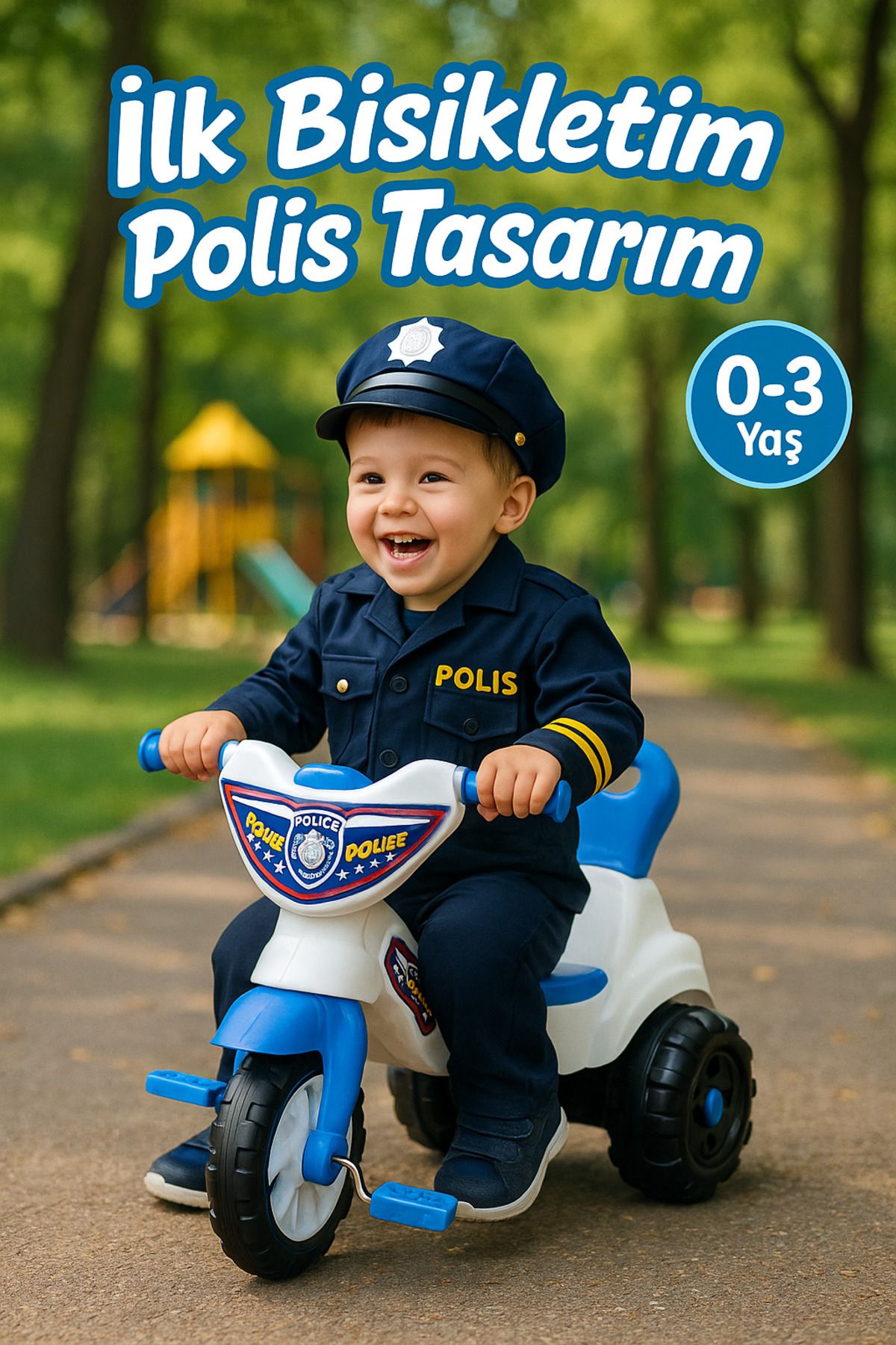 Scooter İlk Bisikletim Temalı -0-3 Yaş Pedallı Üç Tekerlekli Çocuk Bisikleti