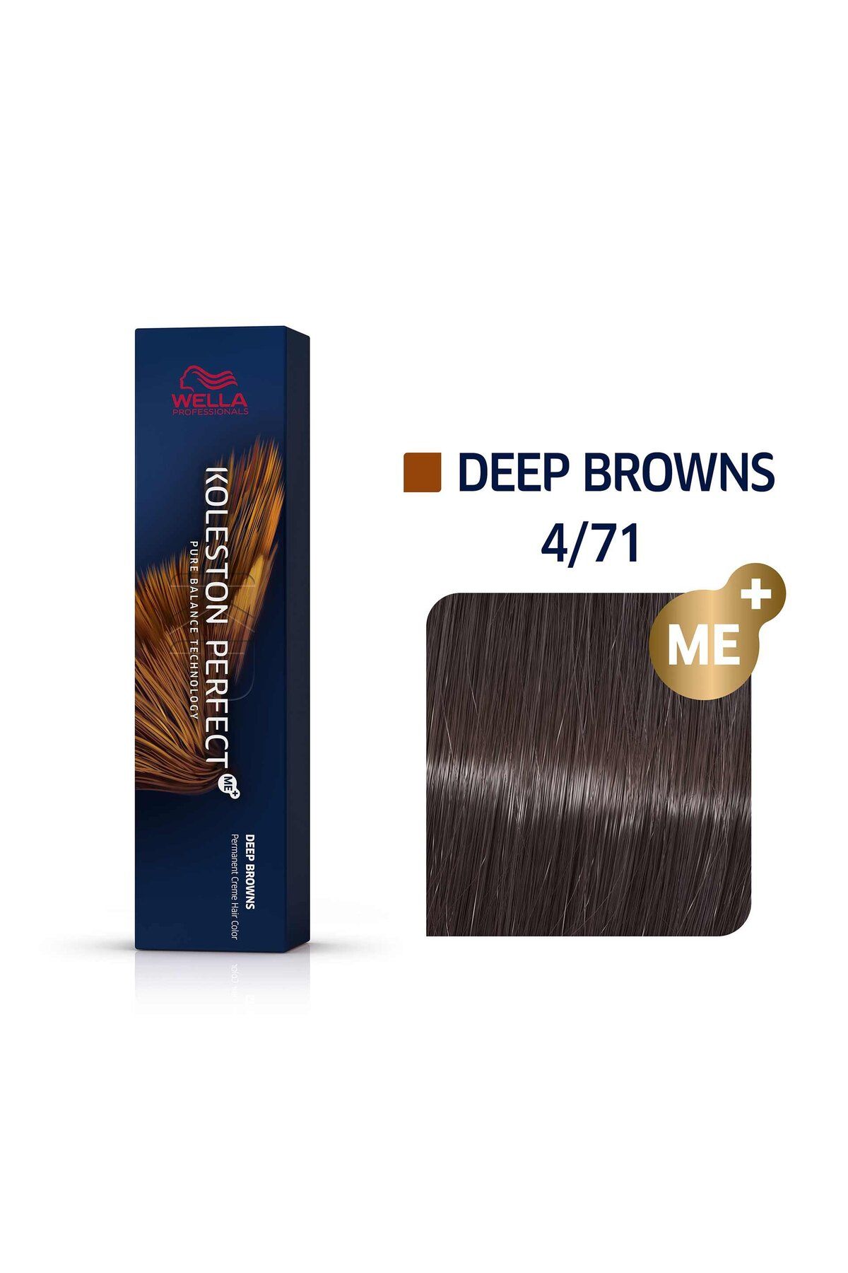 Wella Professionals Vopsea Permanenta Wella Professionals Koleston Perfect Me+ 4/71 - Castaniu Mediu Maro Cenusiu , 60ml Unisex - Mărime unică