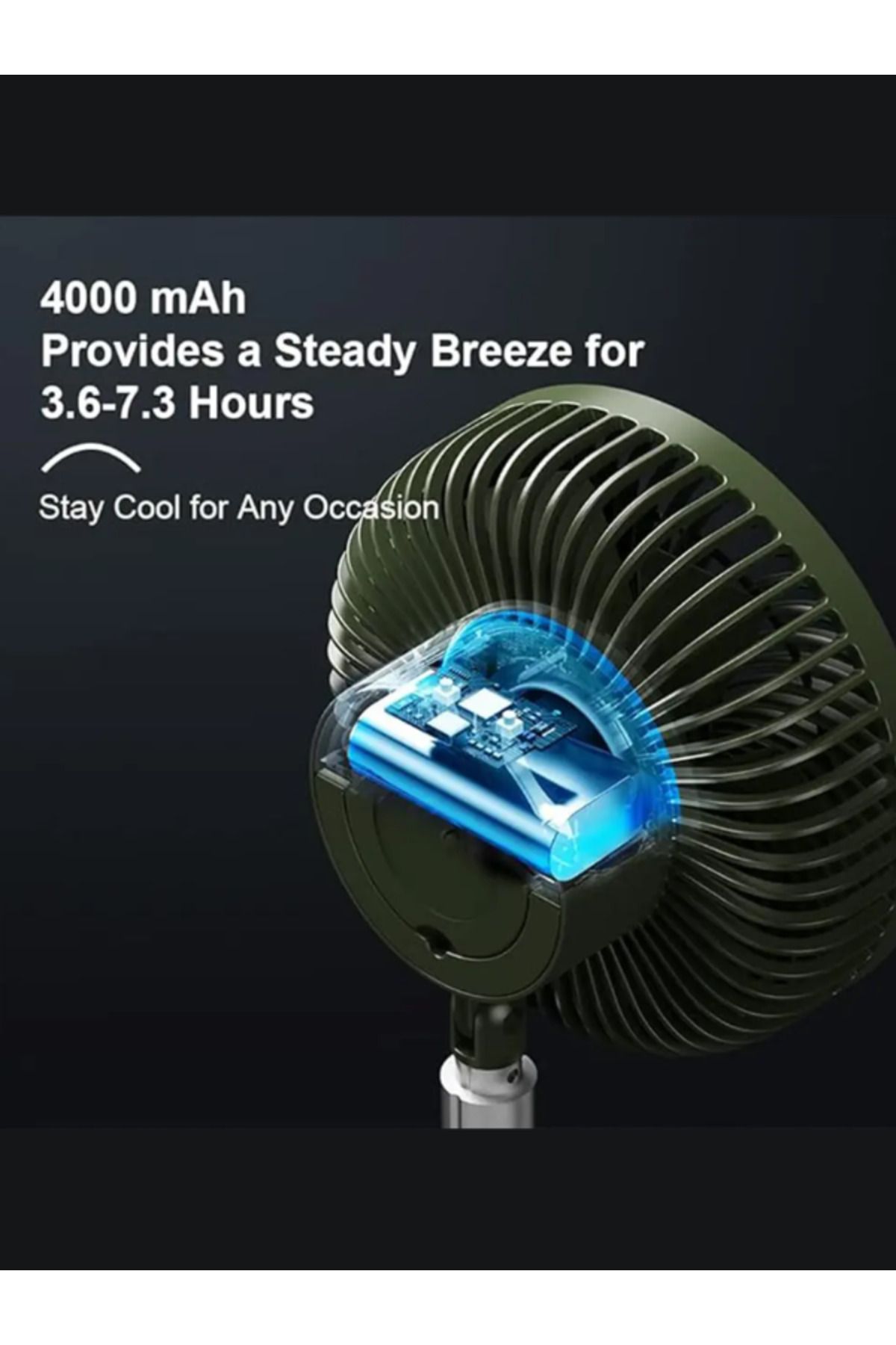 TOBYS-CPL-T23 Rechargeable Portable 4000mAh Fan With LED Lantern Adjustable Height For Home 6
