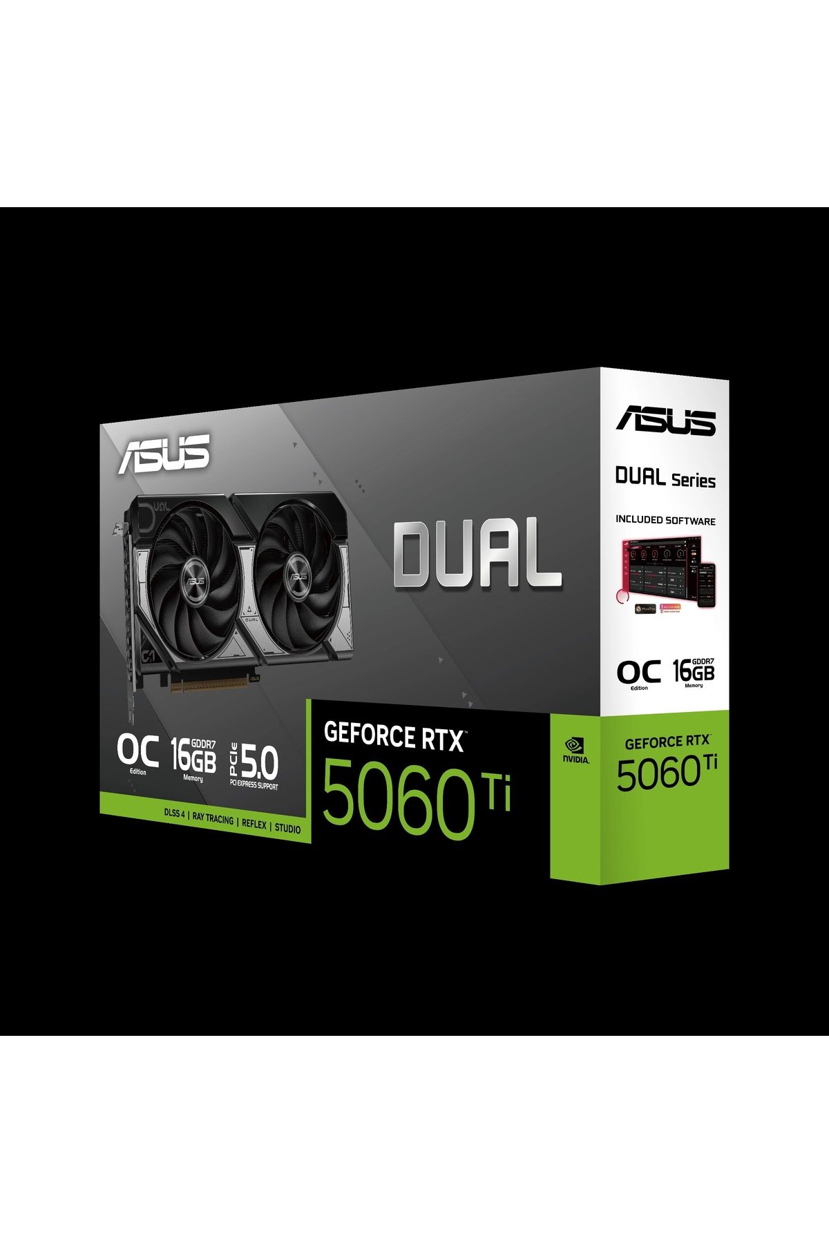 ASUS-بطاقة رسومات مزدوجة RTX 5060 TI O16G سعة 16 جيجابايت GDDR7 128 بت 2