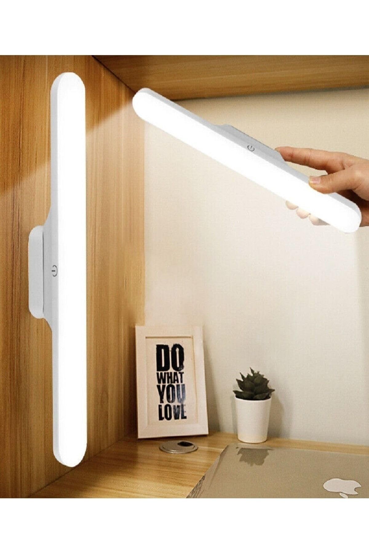 ÇAĞUR Dark Led Işık USB Şarjlı Mıknatıslı Led Aplik HeroLed Martı Ayna Üstü Dolap Altı Dimleneb