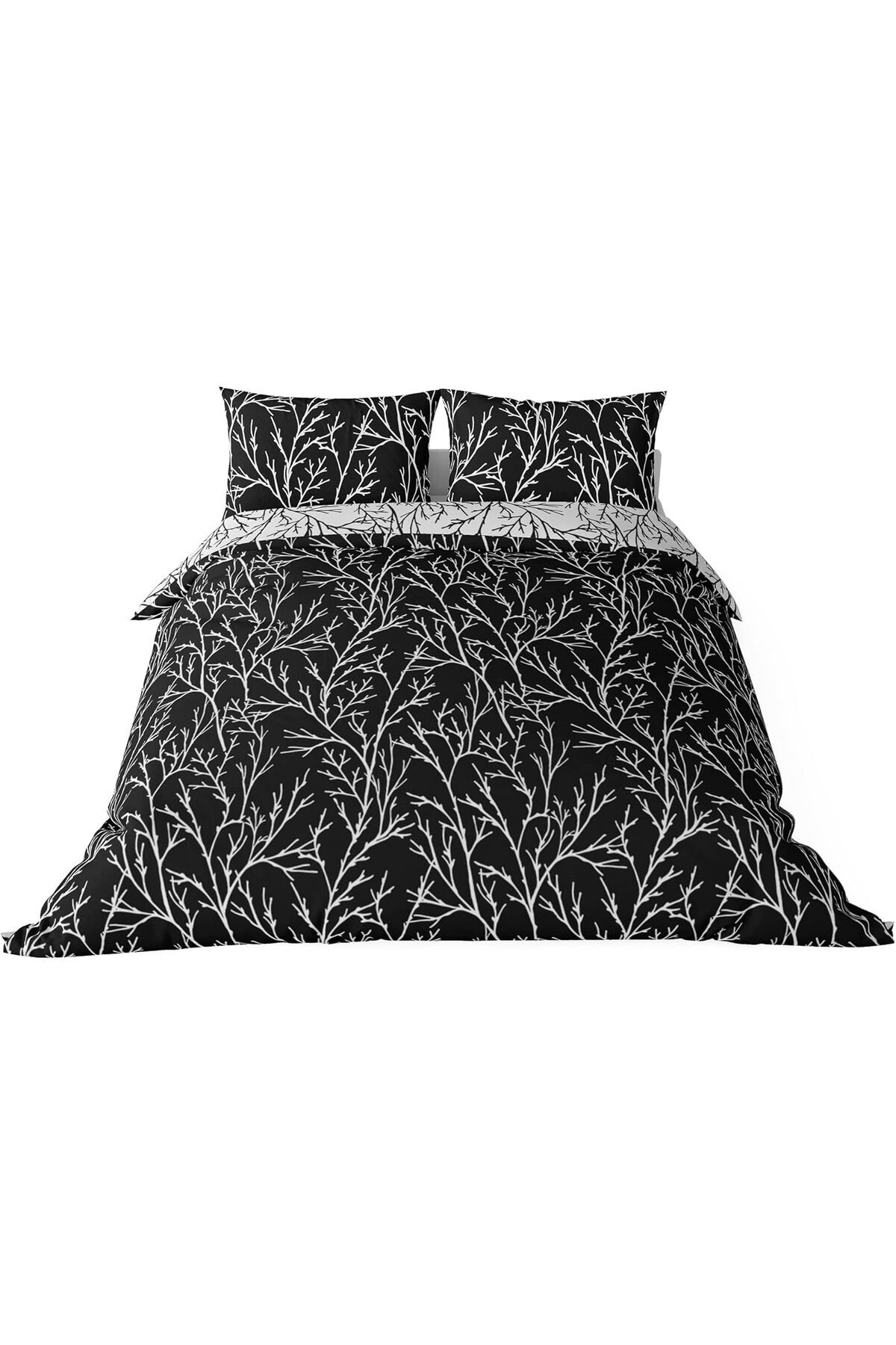 KDROĞLU KDROGLU Queen Size Saten Nevresim Seti Siyah New Desing 1109836