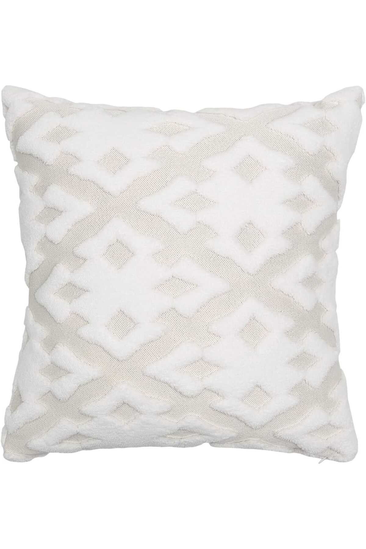 KDROĞLU KDROGLU Jakarlı Kırlent 43x43 cm Maldive Ekru New Desing 1109836