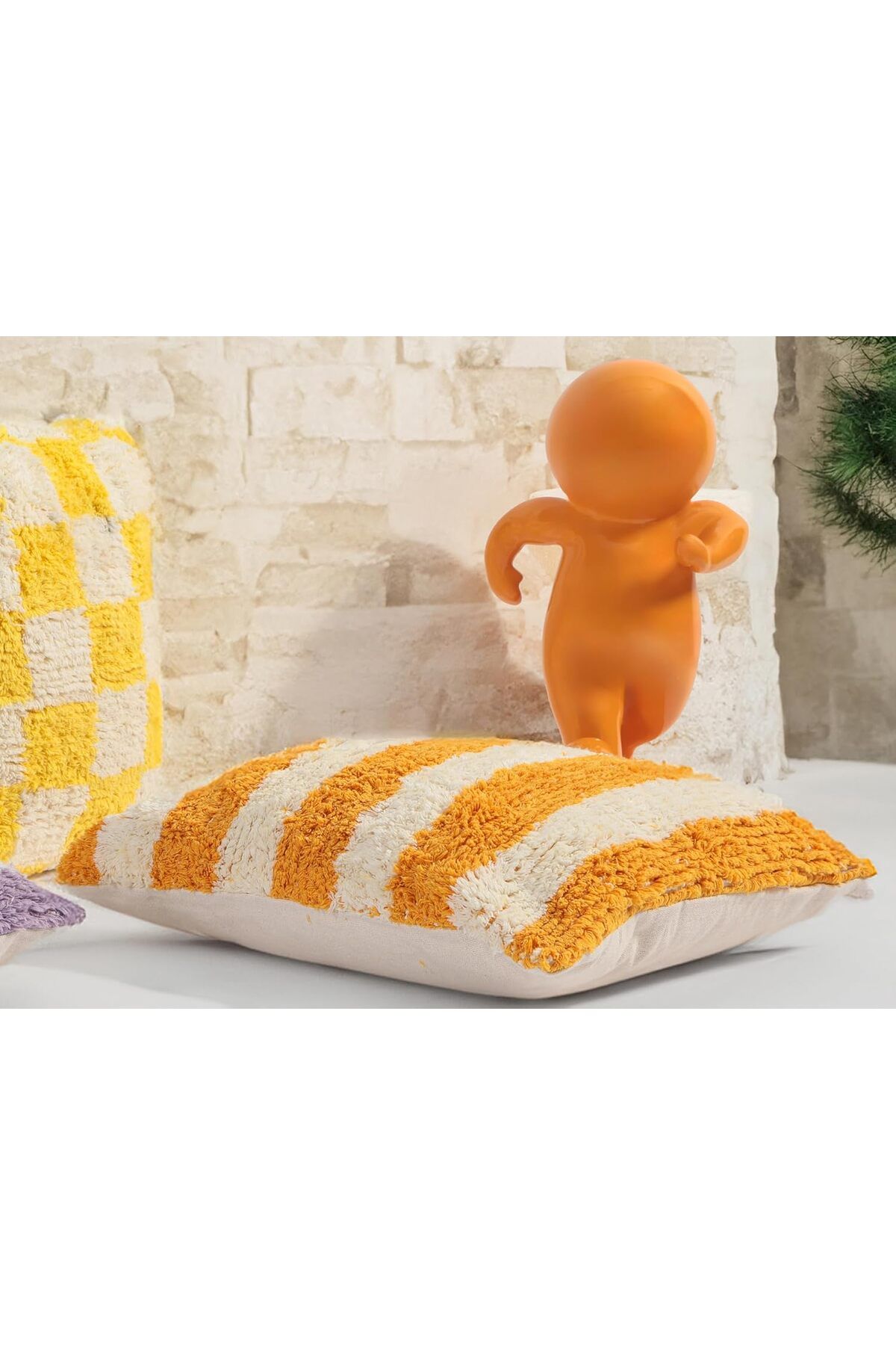 DERİK Derik Pop Stripe Dokuma Yastık Hardal 45x45cm