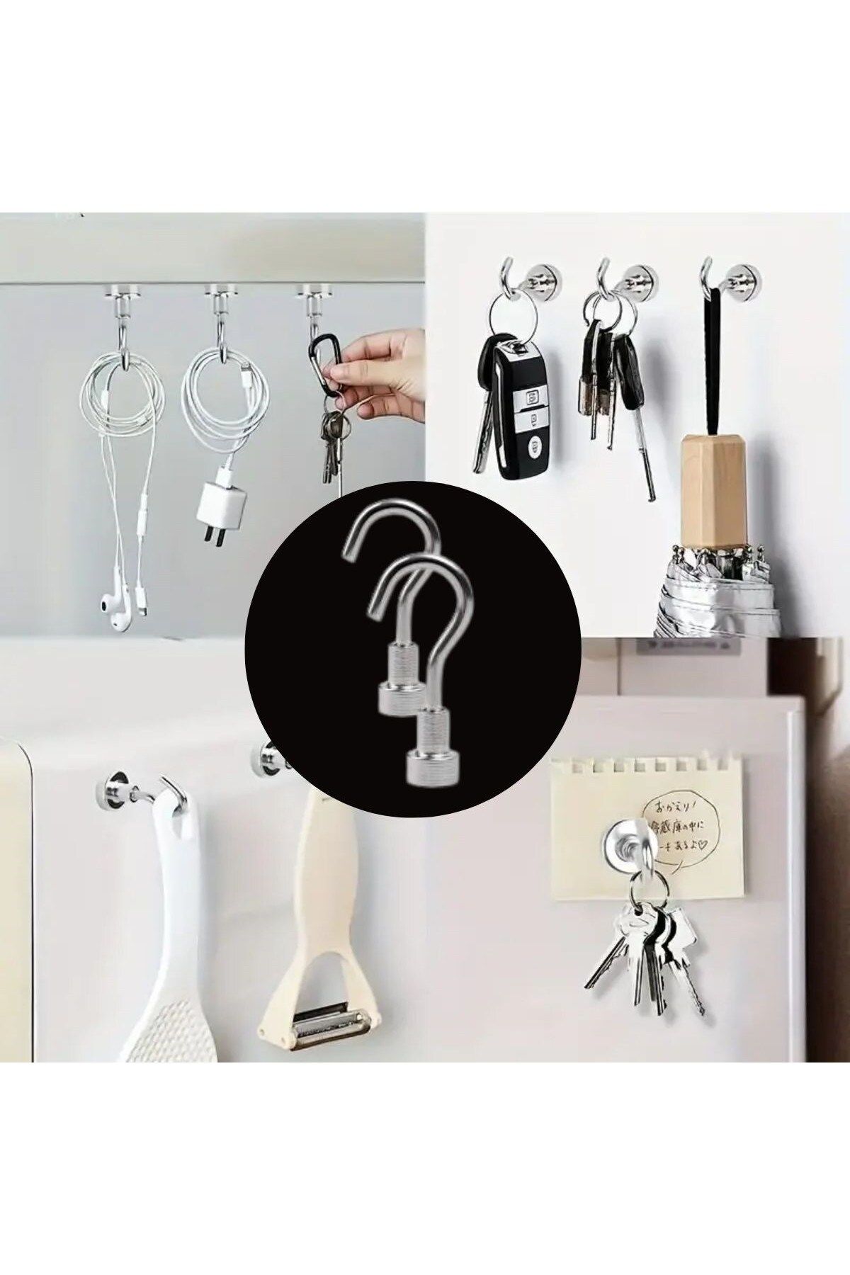 KDROĞLU KDROGLU Güçlü Manyetik Mutfak,Banyolar İçin Çok Amaçlı 2'li Magnet Askı New Desing 110