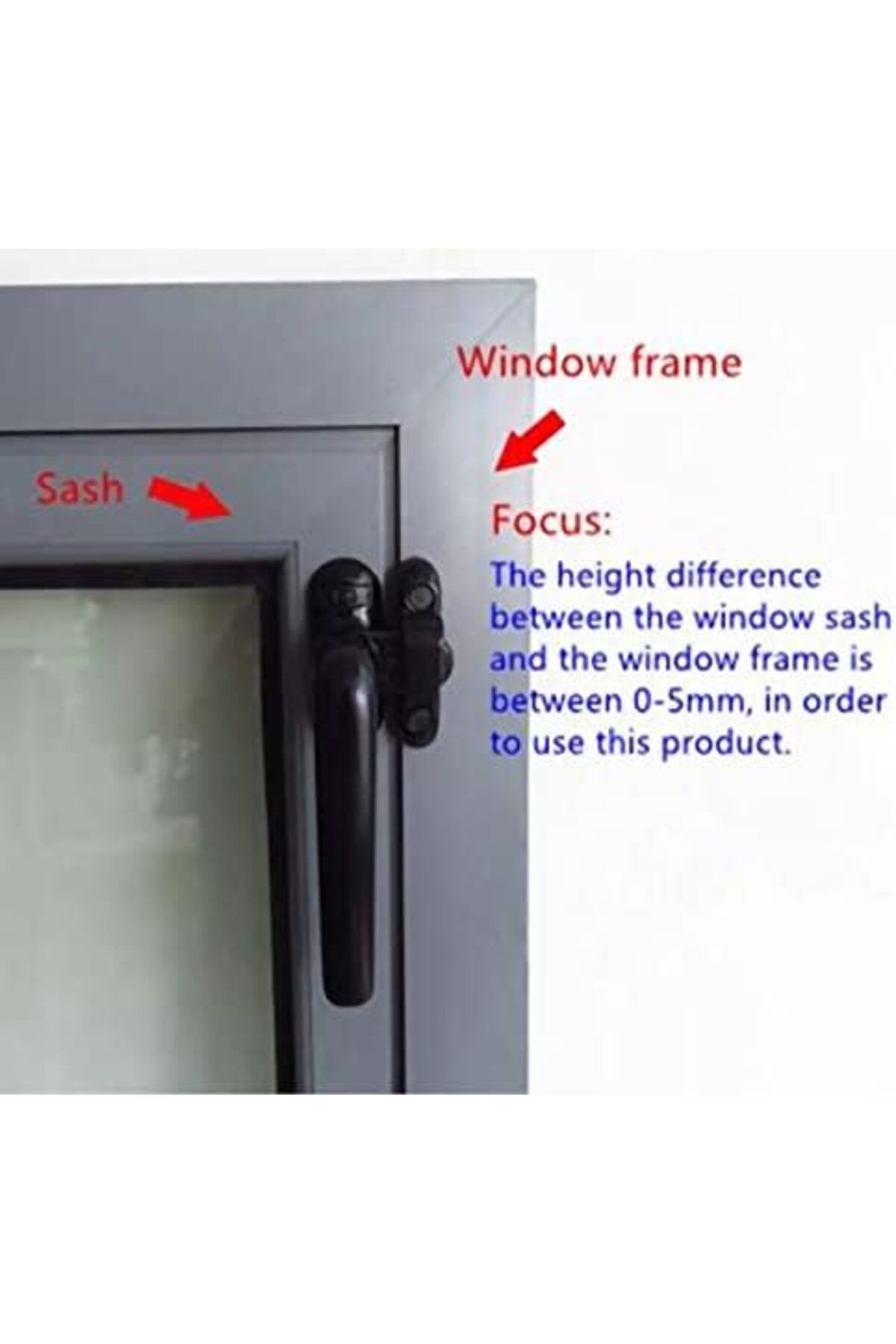 KAFENDA-Aluminum Alloy Window Handle, Internal and External Sliding Door Handle, Suspended Window Ha 7