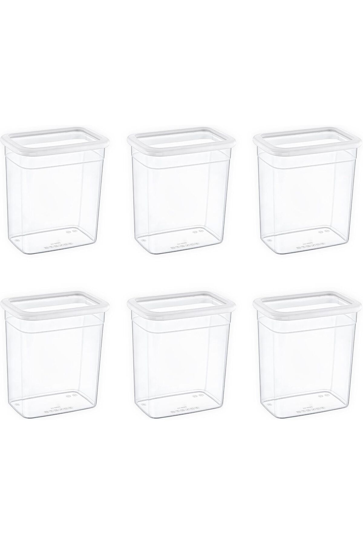 KDROĞLU KDROGLU 6'Lı Set Skali Dikdörtgen Saklama Kabı Beyaz 2350 ML - BEYAZ, Çok Amaçlı saklama kabı