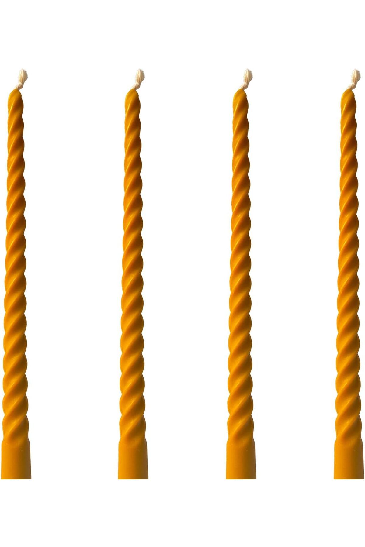 KDROĞLU plamystical (4 Adet 27.5Cm) Balmumu Mum Konik Burgulu Balmumu Şamdan Mumu Doğal Petek Balmumu Mum