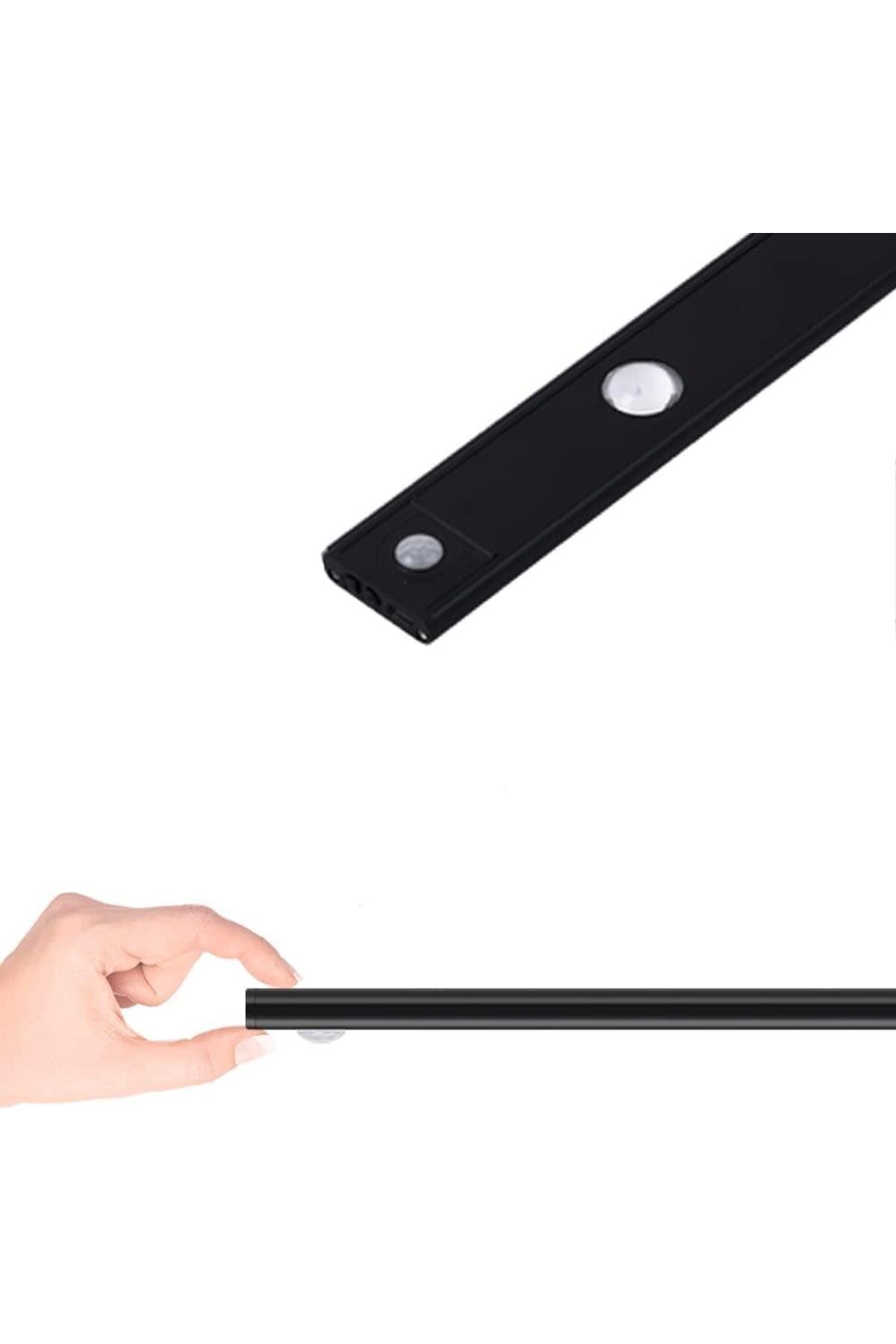 ÇAĞUR Sensörlü Şarjlı 3 Farklı Işık Renkli Dimmerli 40cm Siyah Cata Bella Ultra Slim