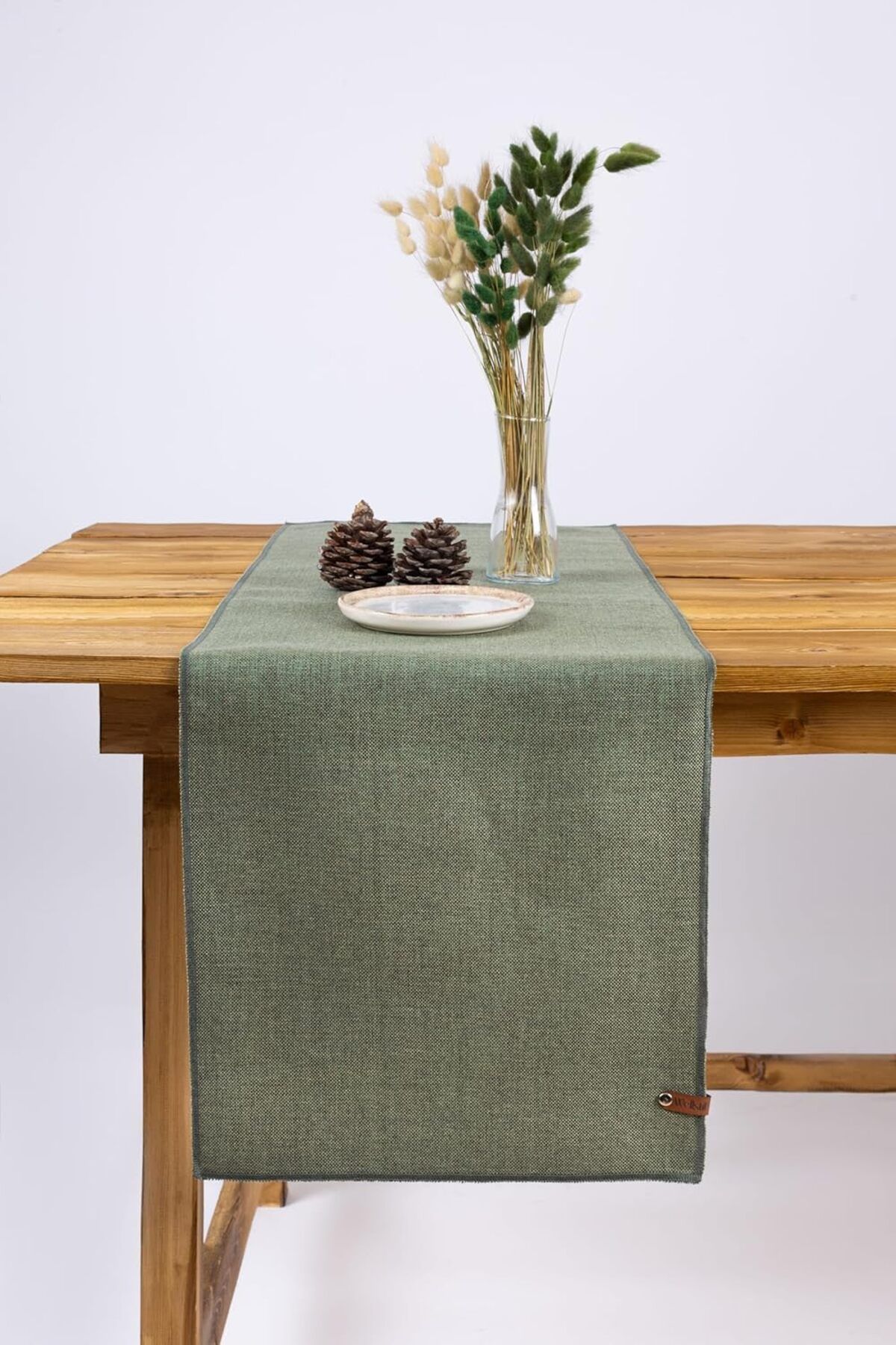 KDROĞLU plamystical | Keten Görünümlü Runner 35 x 120 cm (Haki). newing 1139529