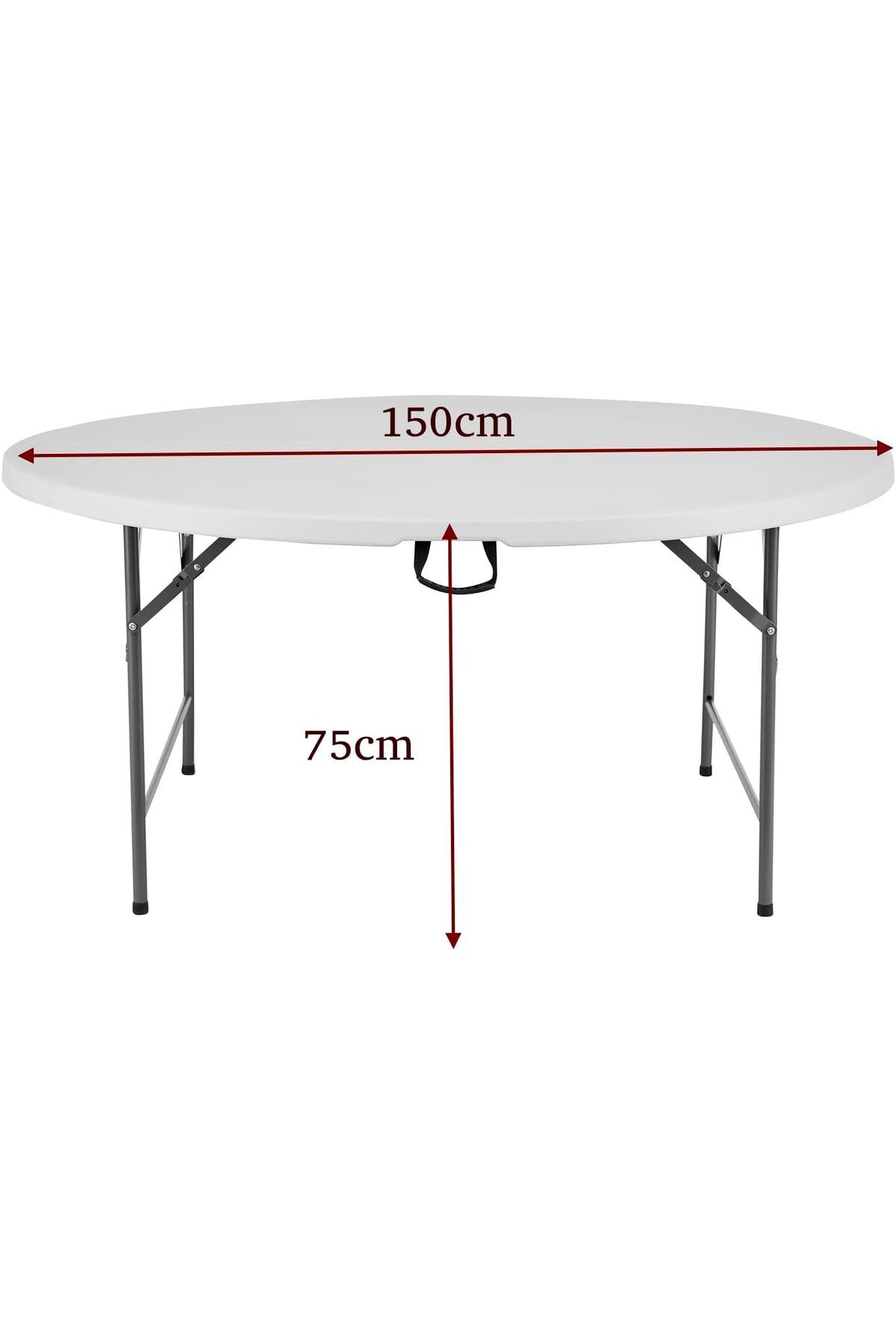 MAPLE HOME DECORATION-Plastic Folding Table Portable Trestle Multi-purpose Dining Camp Picnic Party Event Table Dia150cm 5