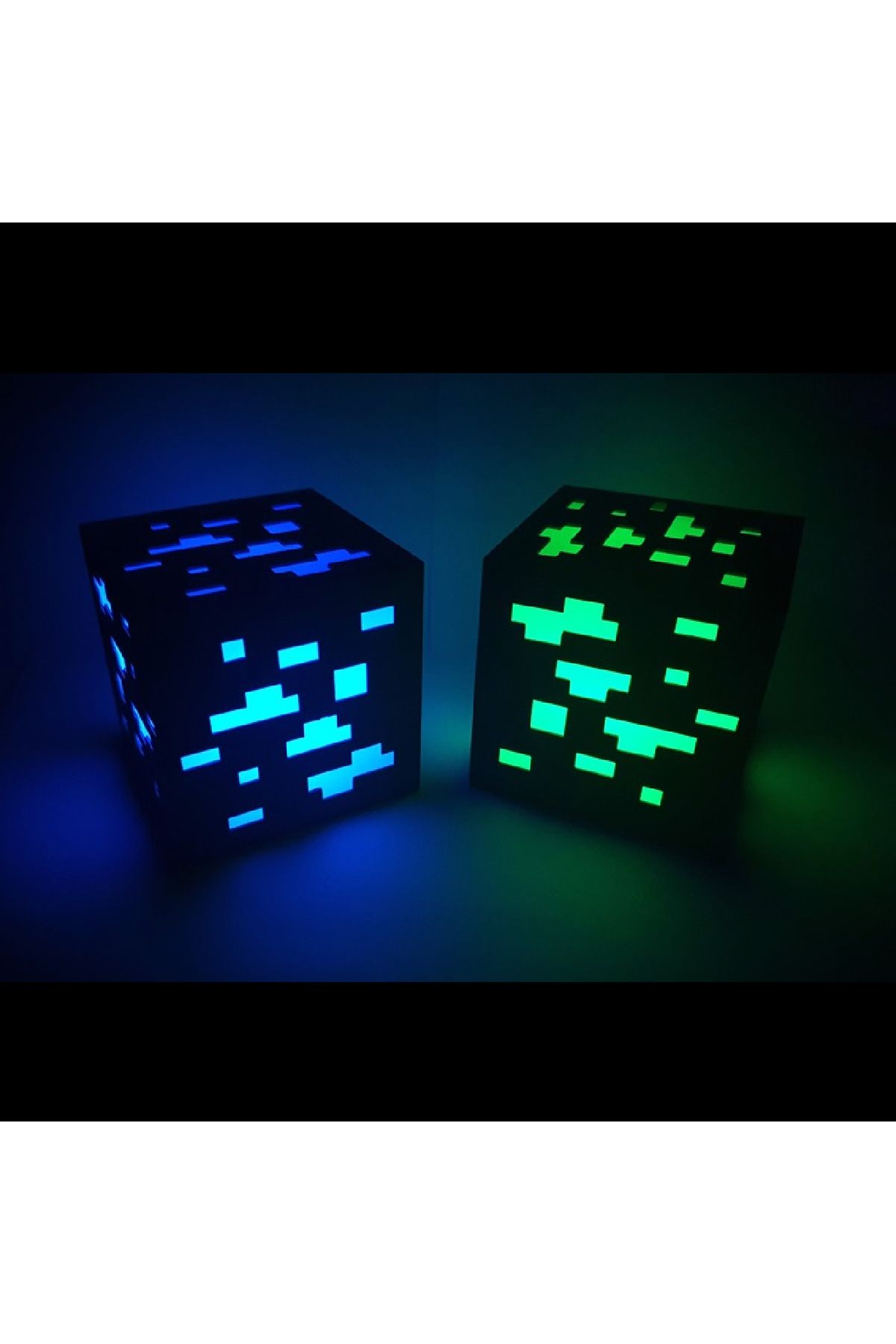 3D DESİNG MARKET Oyun Blok Görünümlü Yeşil Renk Tealight Mumluk (Mum Dahil) 7X7 Boyutunda