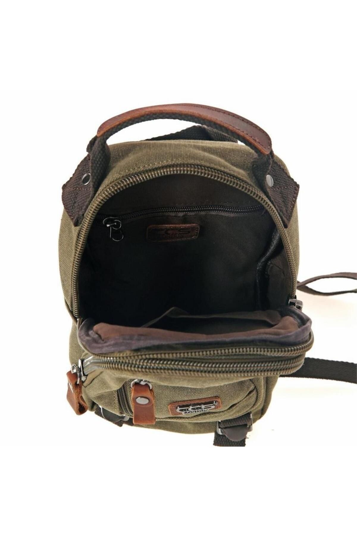 ÇÇS-Ççs London 31184 Canvas Cross Shoulder Bag Green 3