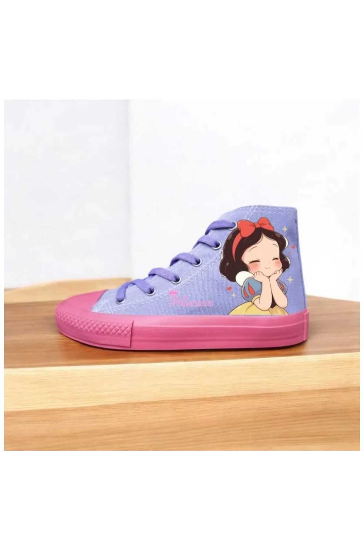 bhk desing Sevinçli premses pembe taban keten kız çocuk kanvas spor ayakkabı sneaker