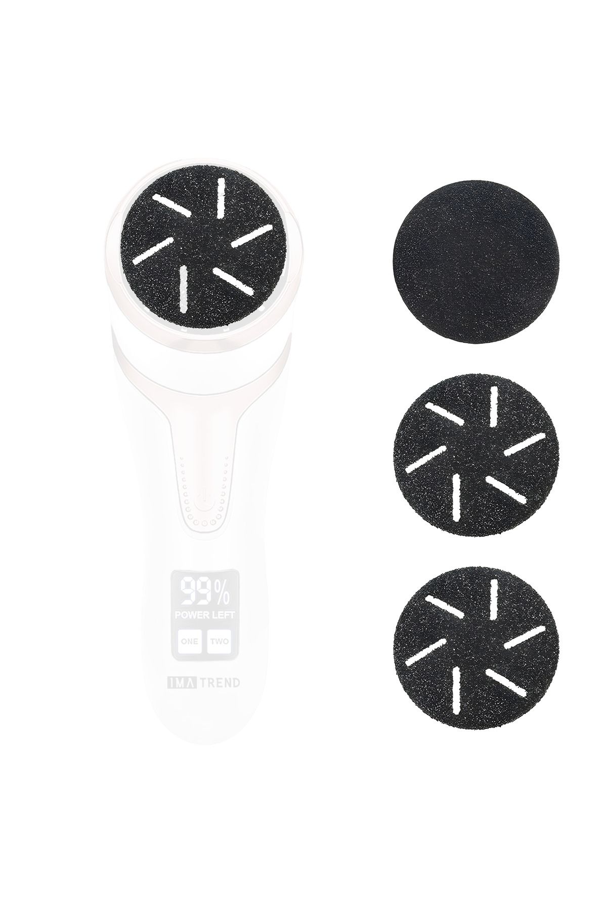IMA TREND Set 3 Role Accesorii Pila Electrica Cu Aspirare Ima Trend, Indepartare Piele Moarta Si Calus, Negru - One Size