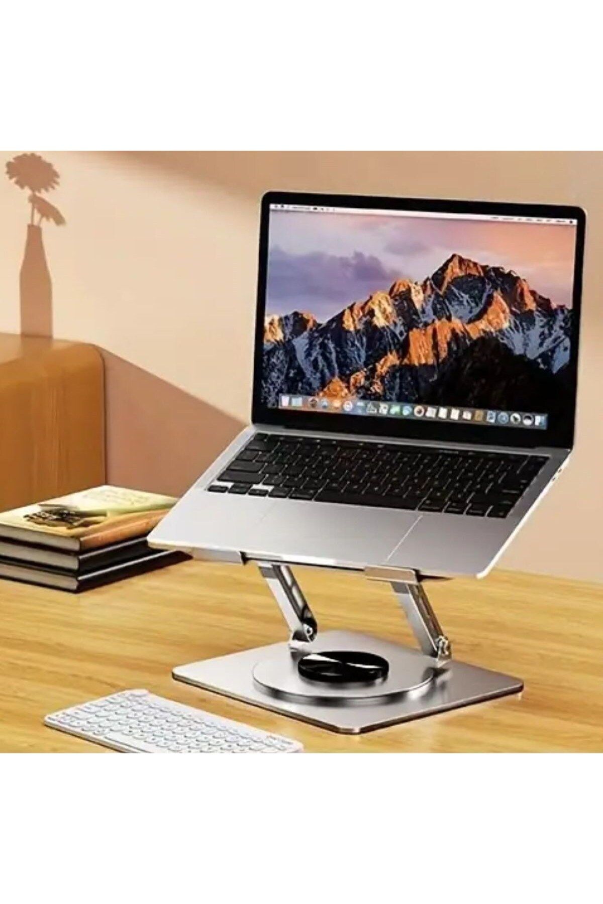 STOREMAX SRT 360 Derece Dönebilen  Uyumlu Hava Aldıran Laptop Standı Sehpası Gri
