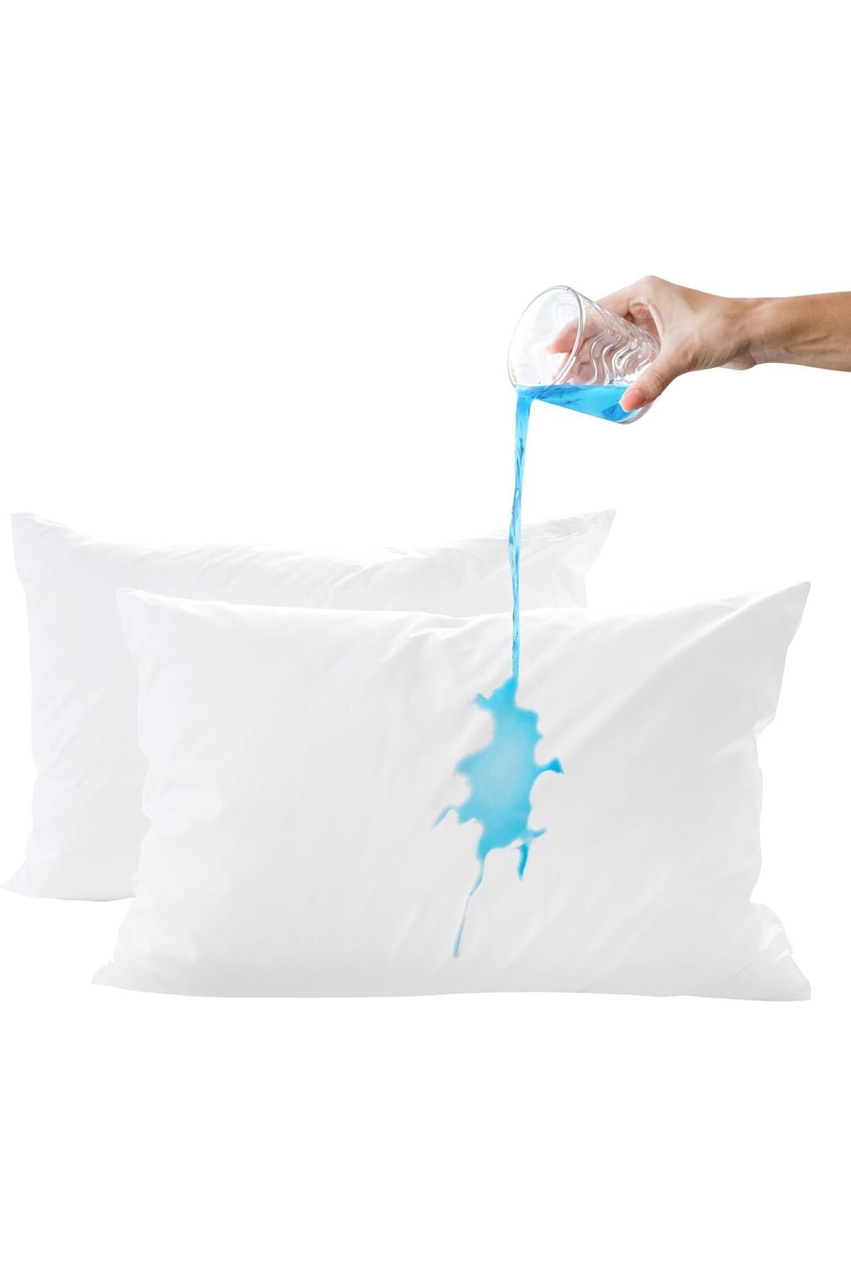STOREMAX Rom - 2 Adet Sıvı Geçirmez Yastık Alezi , 50x70 cm Kapitoneli Fermuarlı Su Geçirmez Yastık Ko