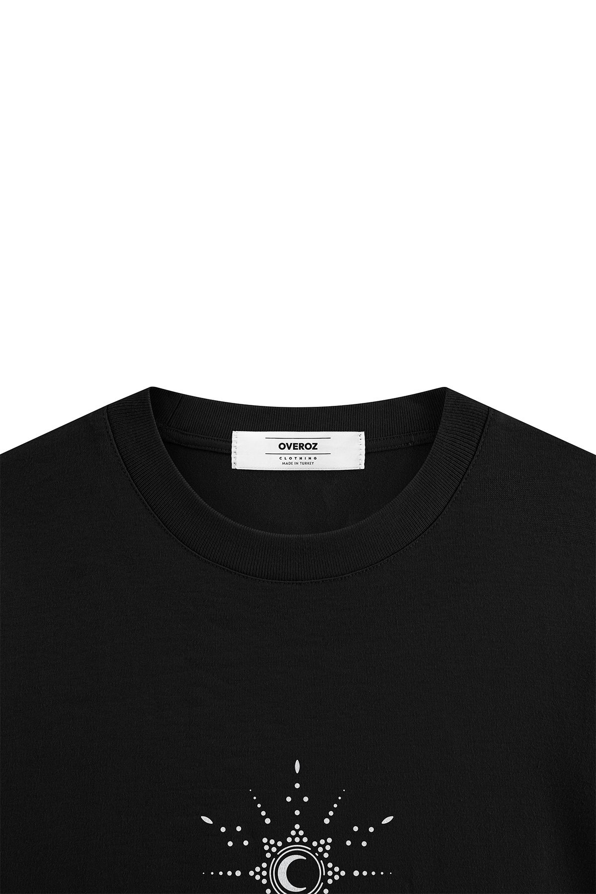 Overoz-Μαύρο μπλουζάκι Oversize Minimal Illustration Πίσω Τυπωμένο Oversize Unisex Tshirt 1353 5