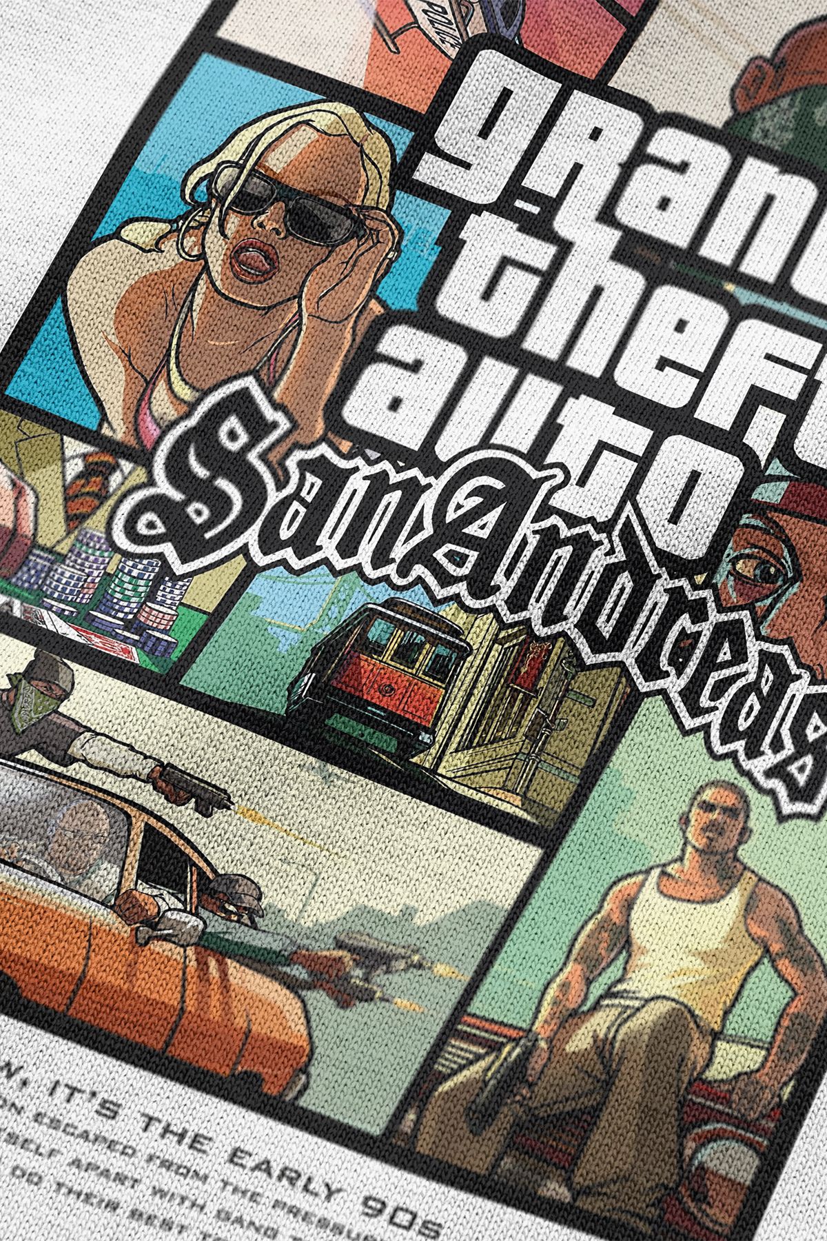 Overoz-Gta San Andreas Back Printed Semi Oversize T-Shirt 1364 6