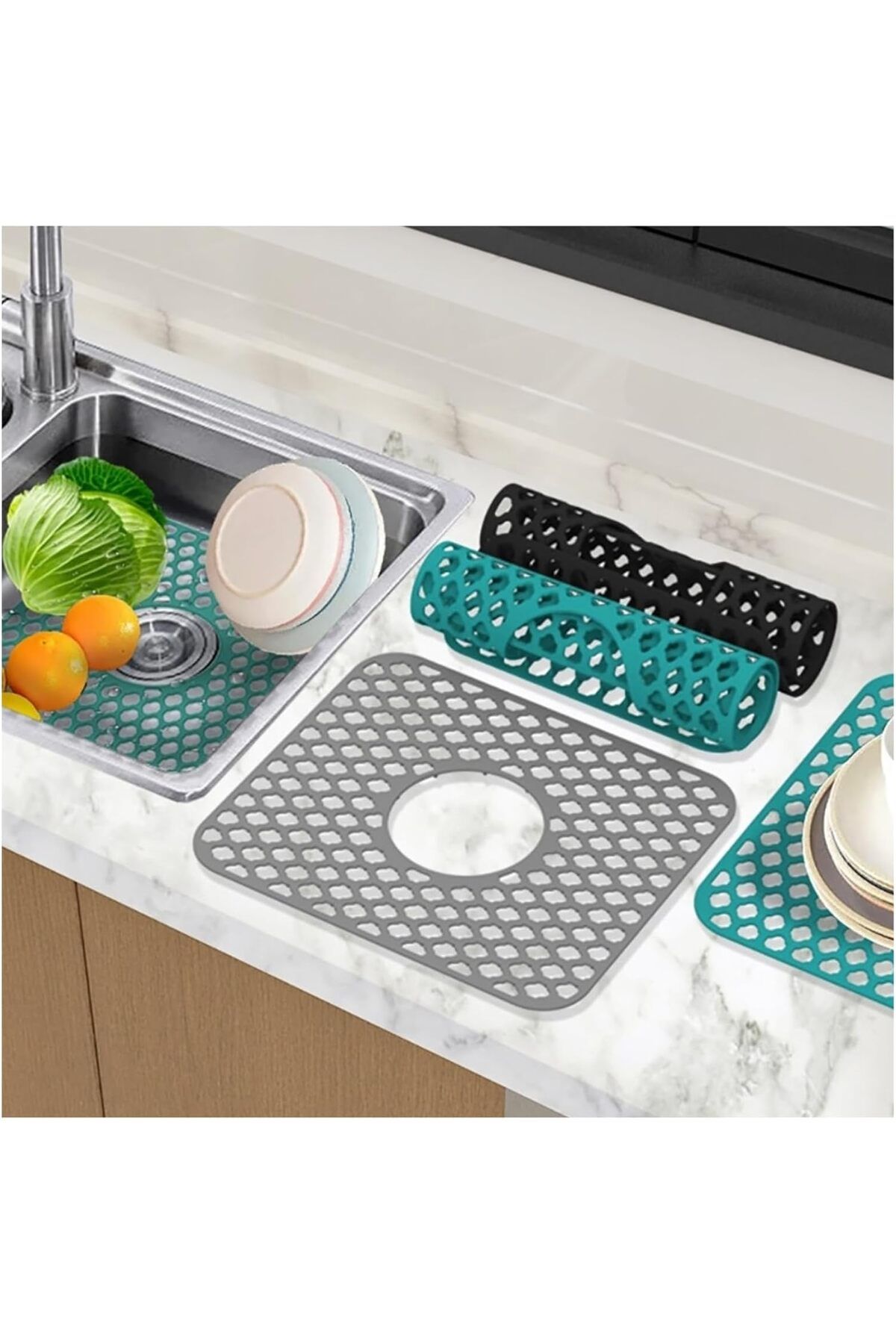 STOREMAX ELZ Mat Kurutucu - Çok Amaçlı Bulaşık Kurutucu, Lavabo Gider Tutucu, Isıya Dayanıklı ve Kaym