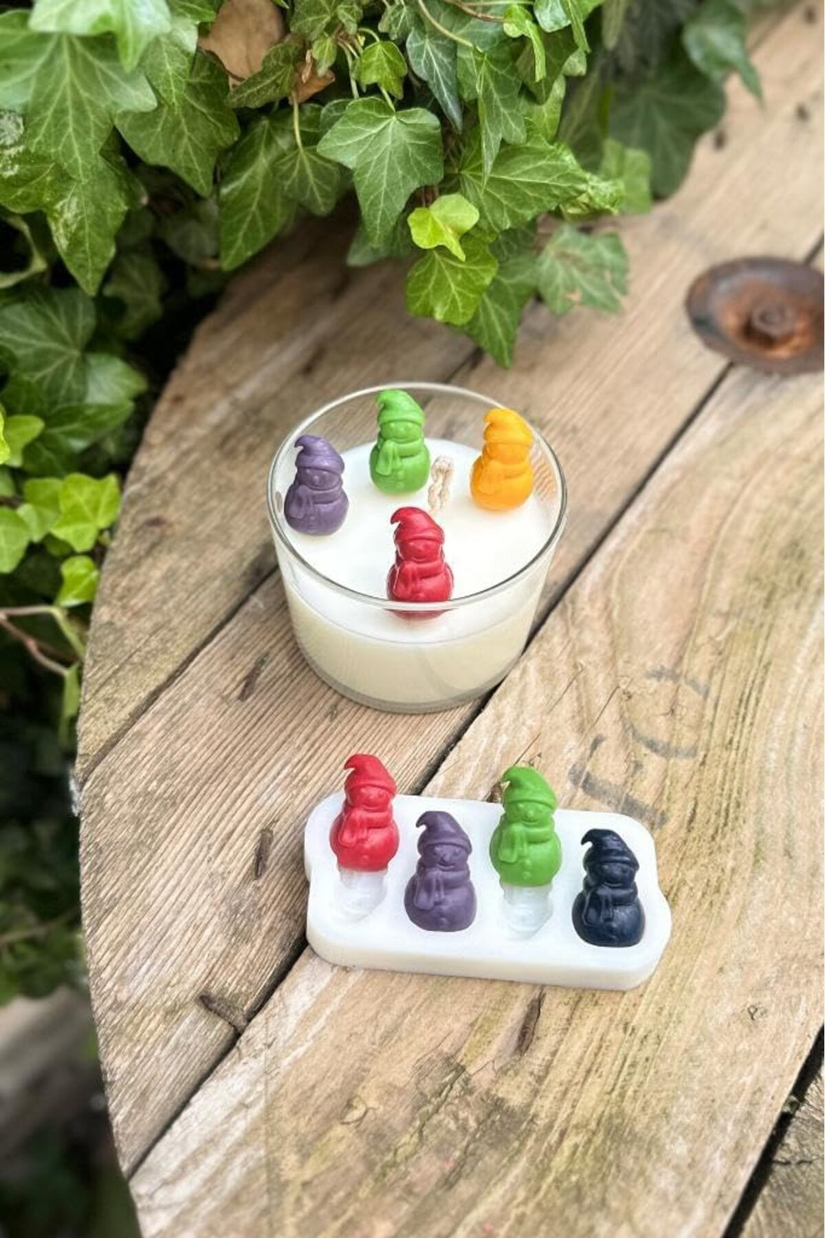 Mu Art Ahşap Mrt Concept 3D Kardan Adam Mini Dörtlü Mum Kalıbı (Silikon) Art 871301
