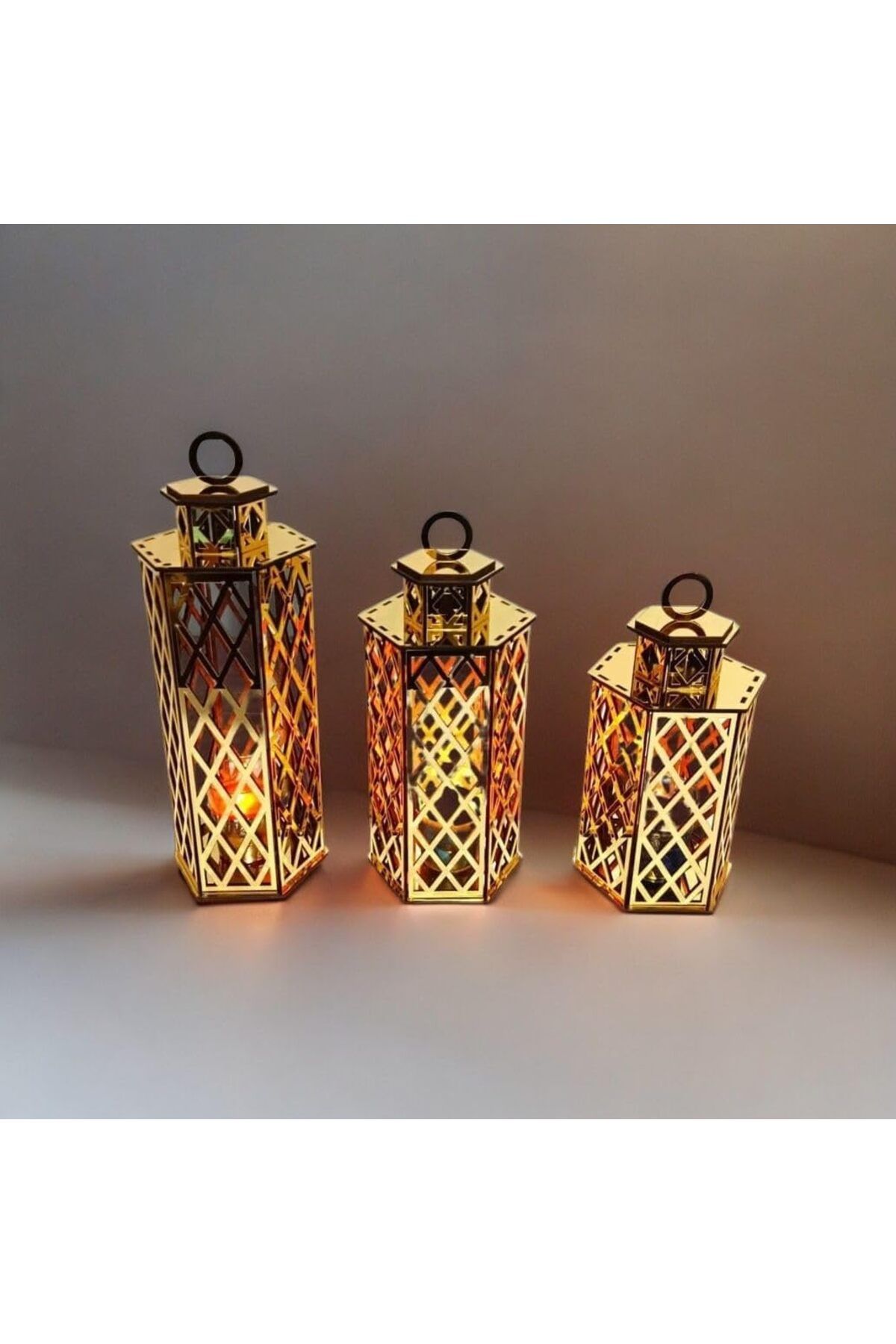 Mu Art Ahşap Mrt Gold Dekoratif Mumluk Art 871301