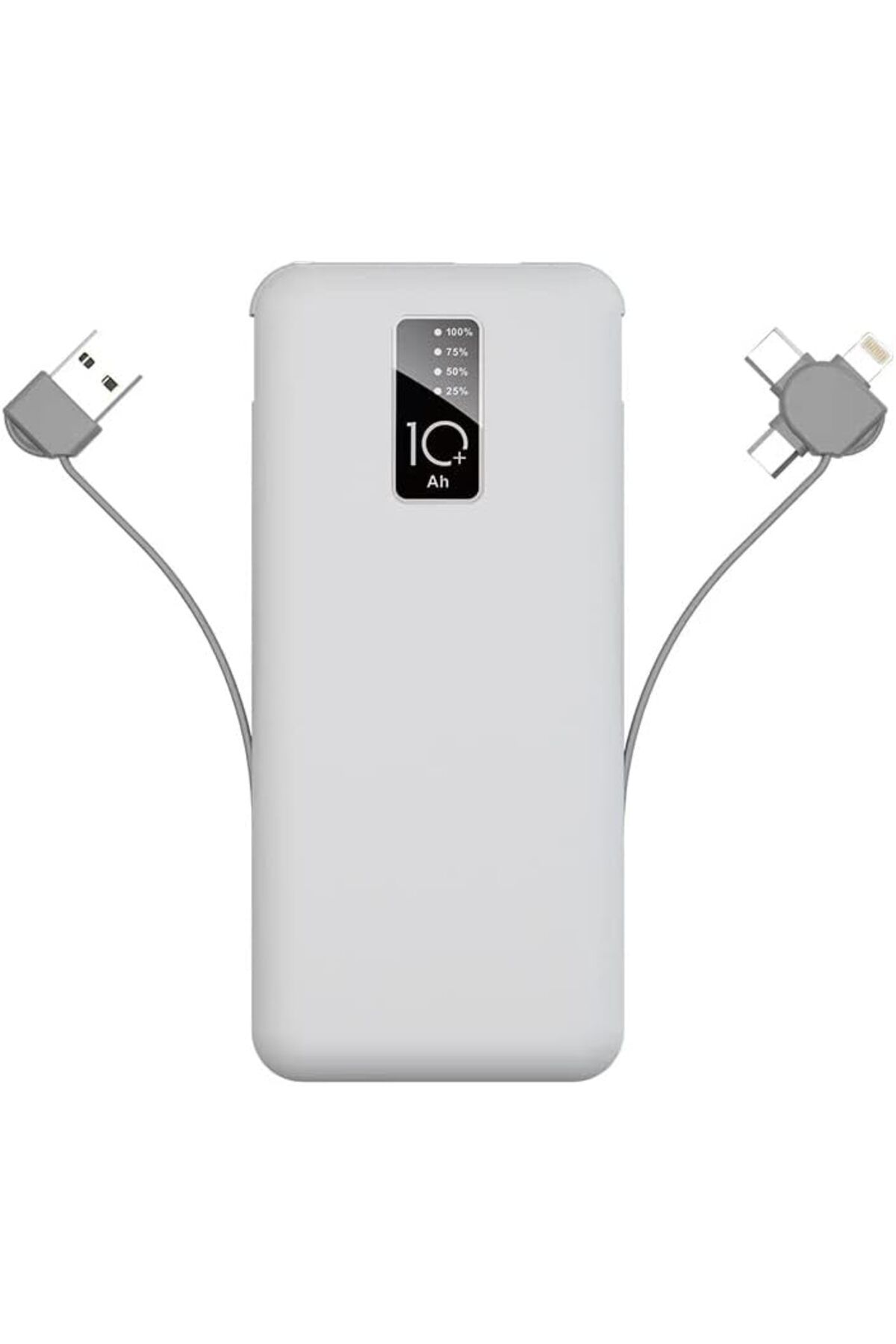 Mu Art Ahşap Mrt PW-05 Hızlı Şarj Led Göstergeli Micro Lightning Type-C Kablolu Taşınabilir Powerbank 10000