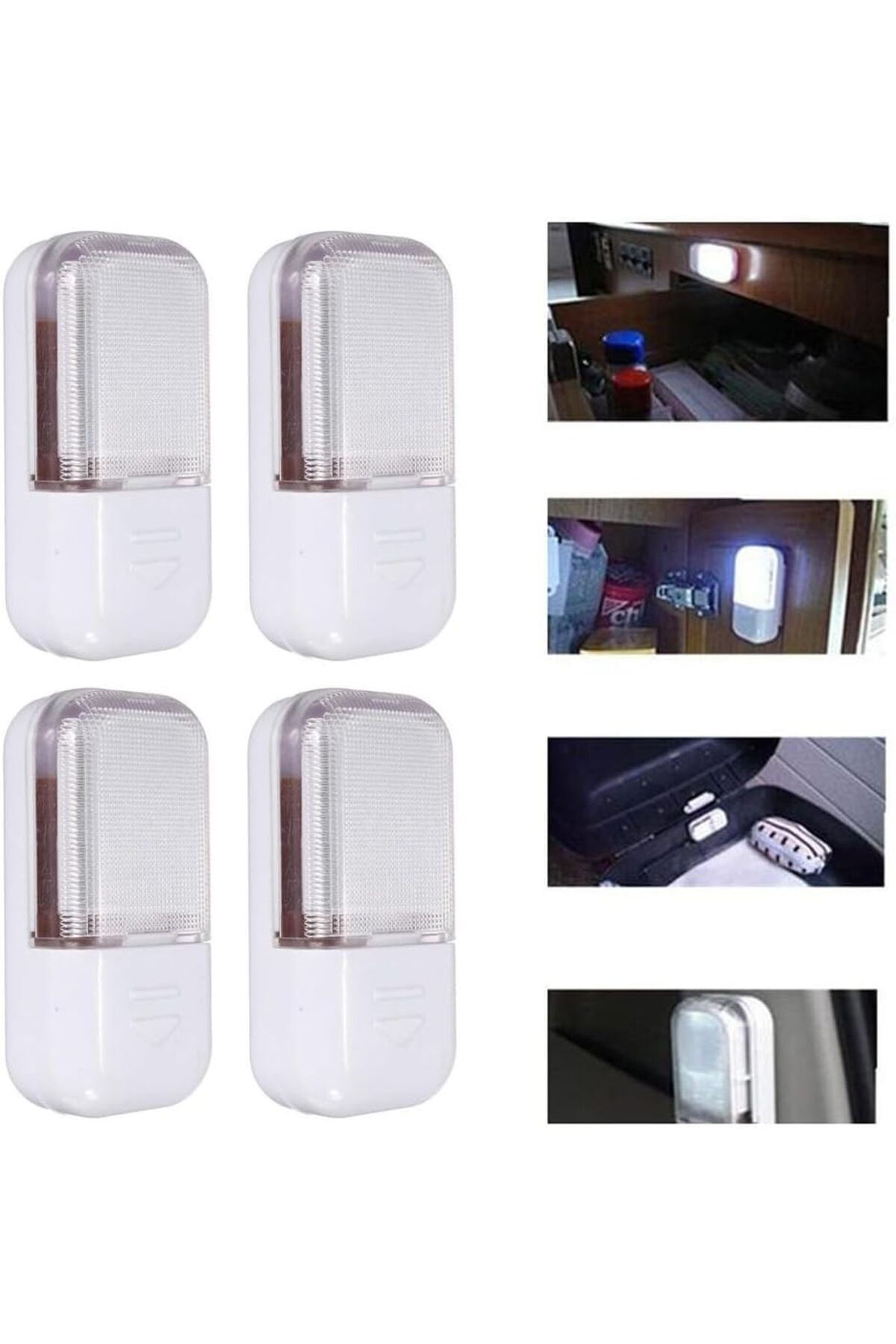 STOREMAX 4 ADET Otomatik Manyetik Sensörlü 1W 10Lm Led Lamba, Dolap içi, Araç içi, Çok Amaçlı Aydın