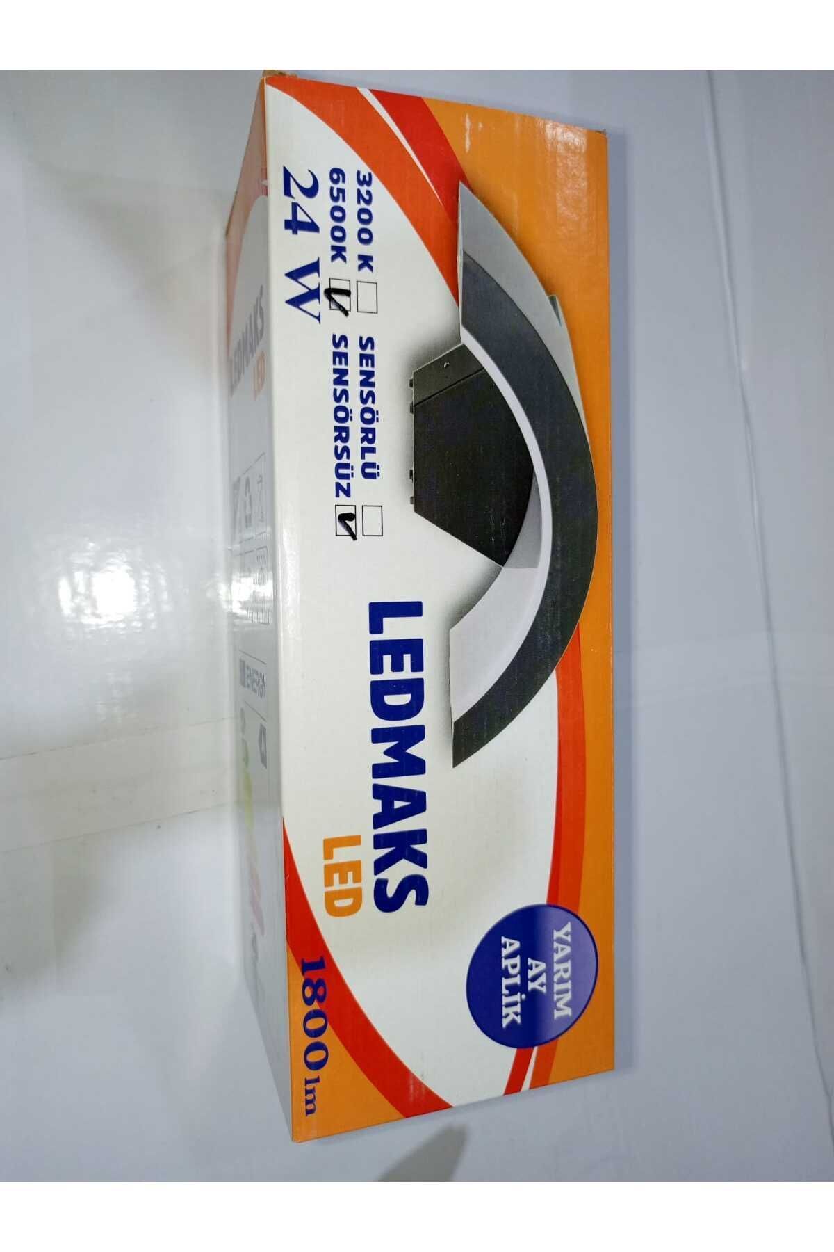 teknotrust ledmaks Siyah Led Yarım Ay Aplik 6500K (Beyaz Işık)