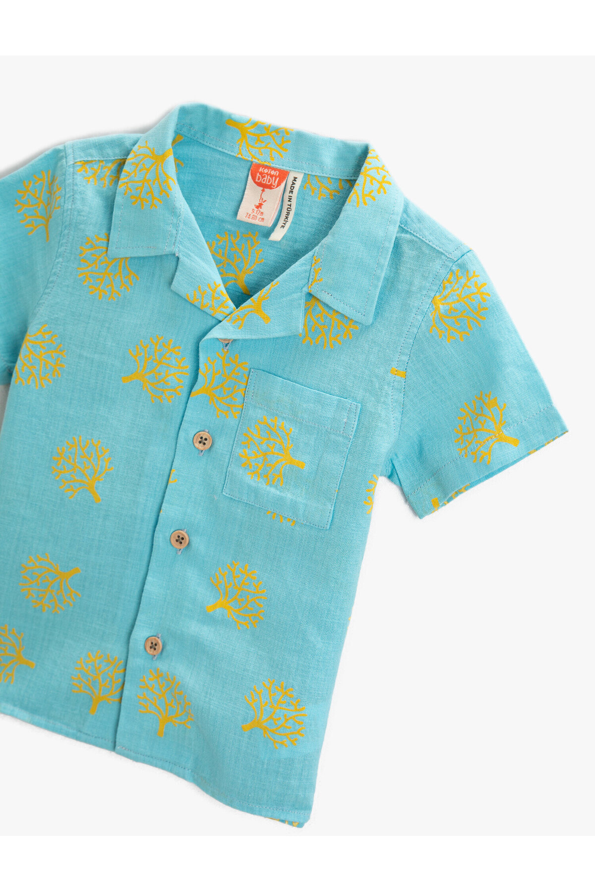 Koton Erkek Bebek Sarı Desenli Gömlek 2SMB60047TW fotoğrafı 4 (önizleme)