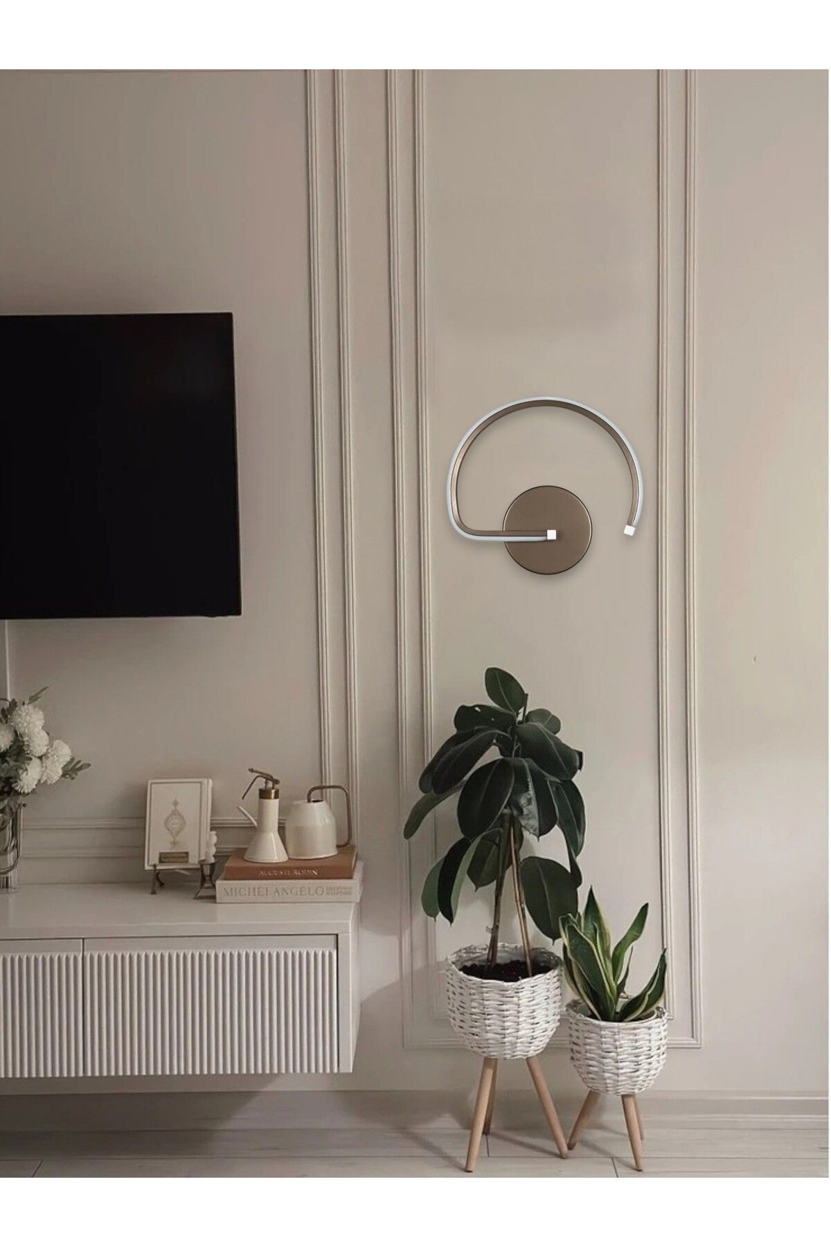 teknotrust Gigi Aplik Modern Tasarım Kahve Renk - Gün Işığı Ledli Banyo - Mutfak - Salon Led Duvar Aplik