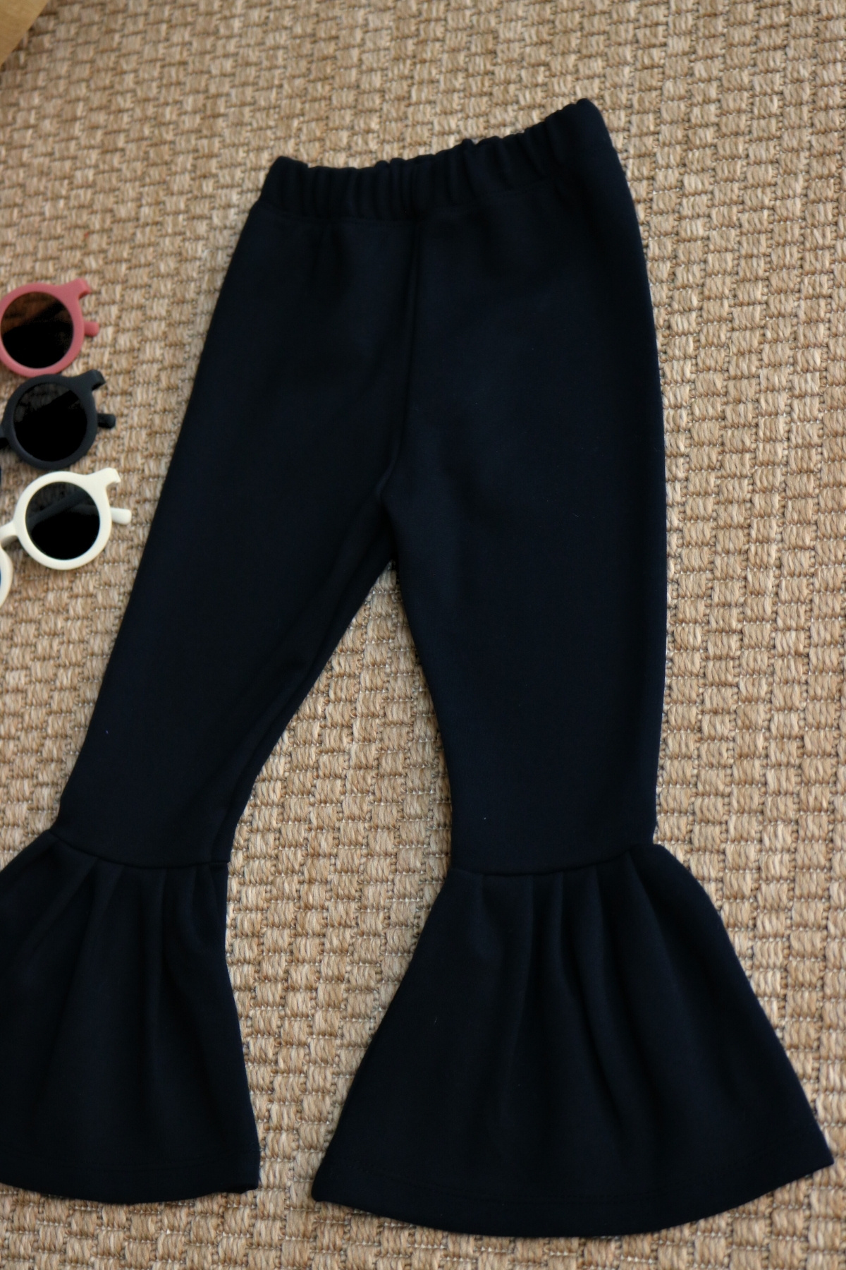 Parla Kids-Baby Girl Black Flared Leg High Waist Elastic Leggings Pants 4