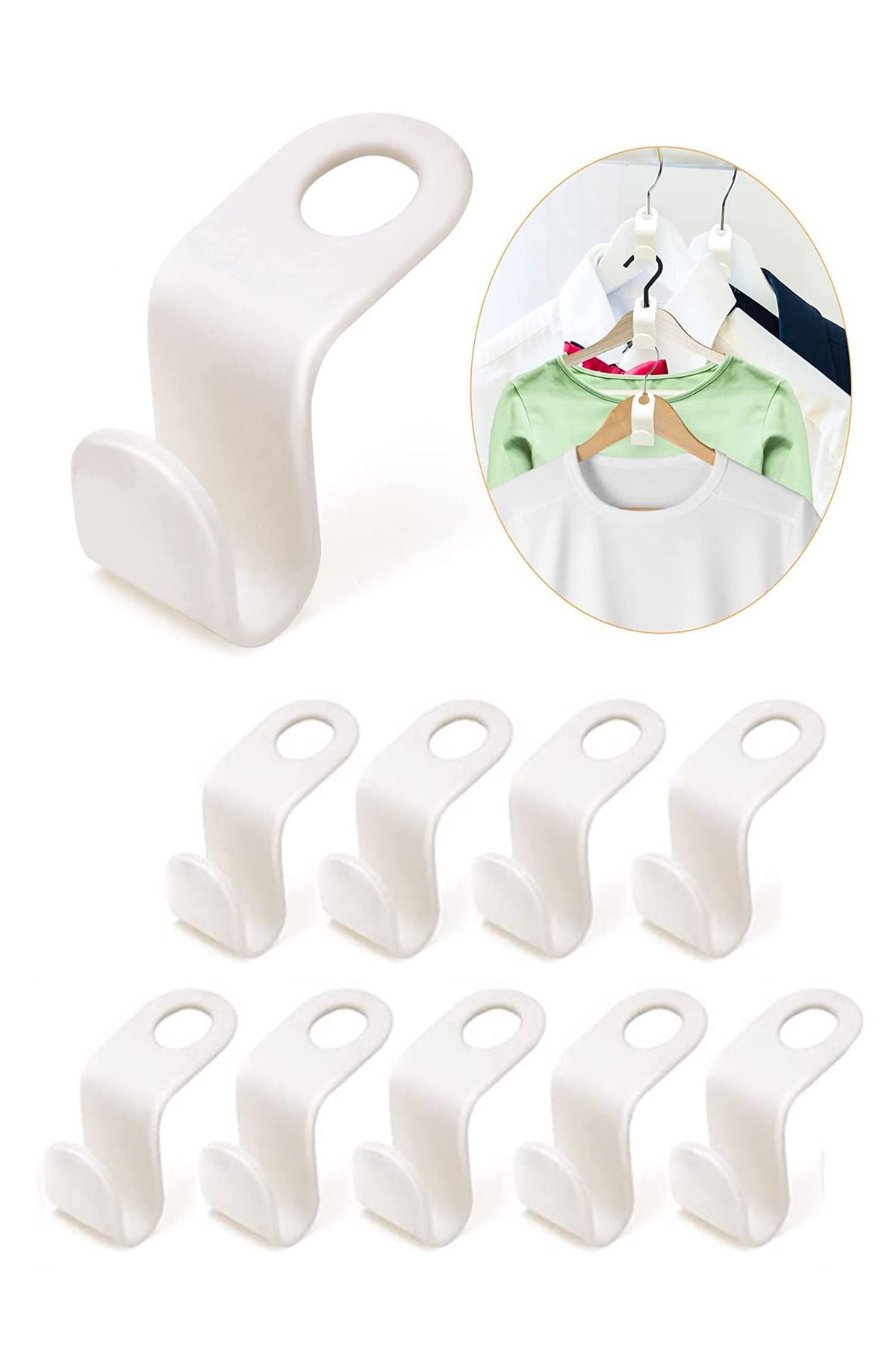 Soillium-Multi Hanger 10-Pack, Space-Saving Practical Hanger Hooks Set Organizer for Closet 3
