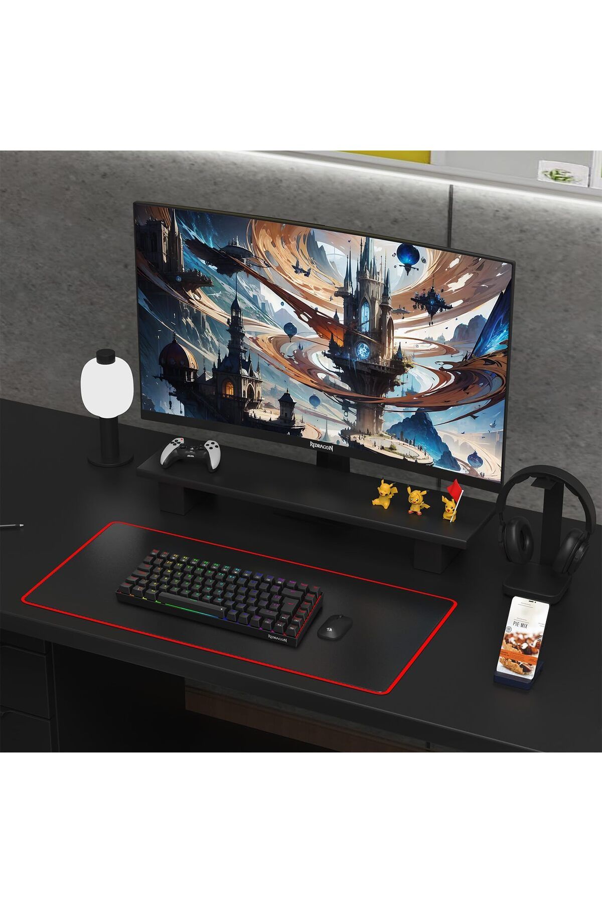 REDRAGON-Amber GM27H10C 27" QHD 180Hz 1ms Curved IPS Gaming Monitor with FreeSync – Black & Red 3