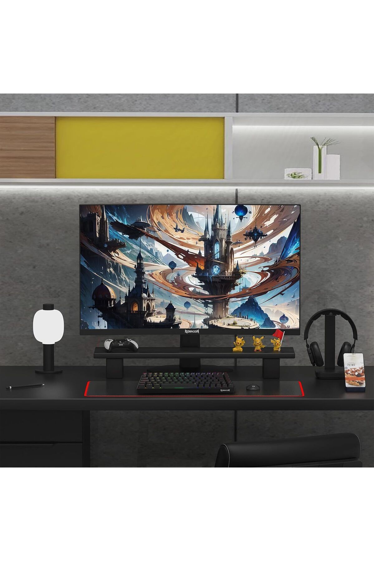 REDRAGON-Amber GM27H10C 27" QHD 180Hz 1ms Curved IPS Gaming Monitor with FreeSync – Black & Red 4