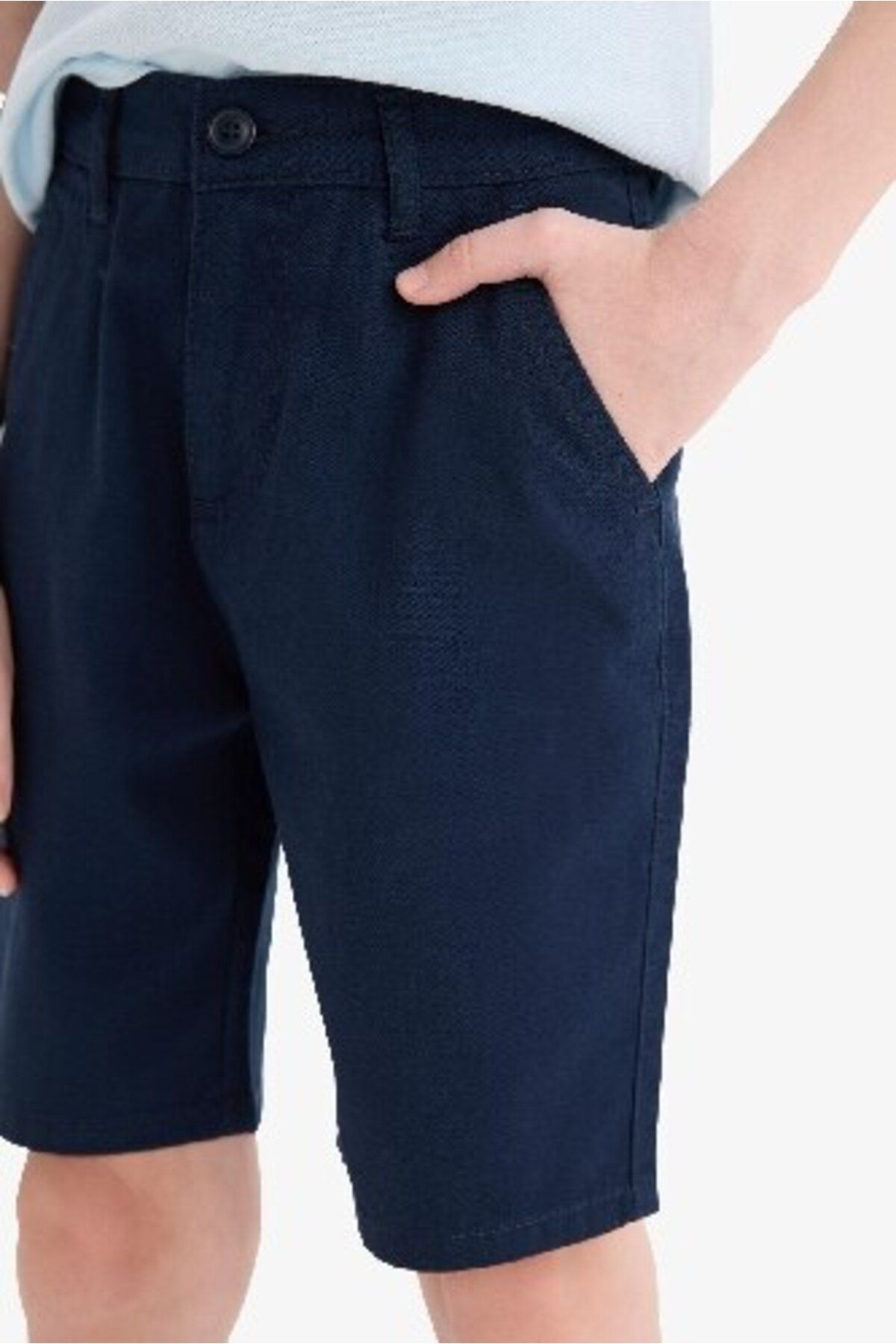 DeFacto-Αγόρι Basic Απλό Σορτς Gabardine με Τσέπη C2955A825SM 7