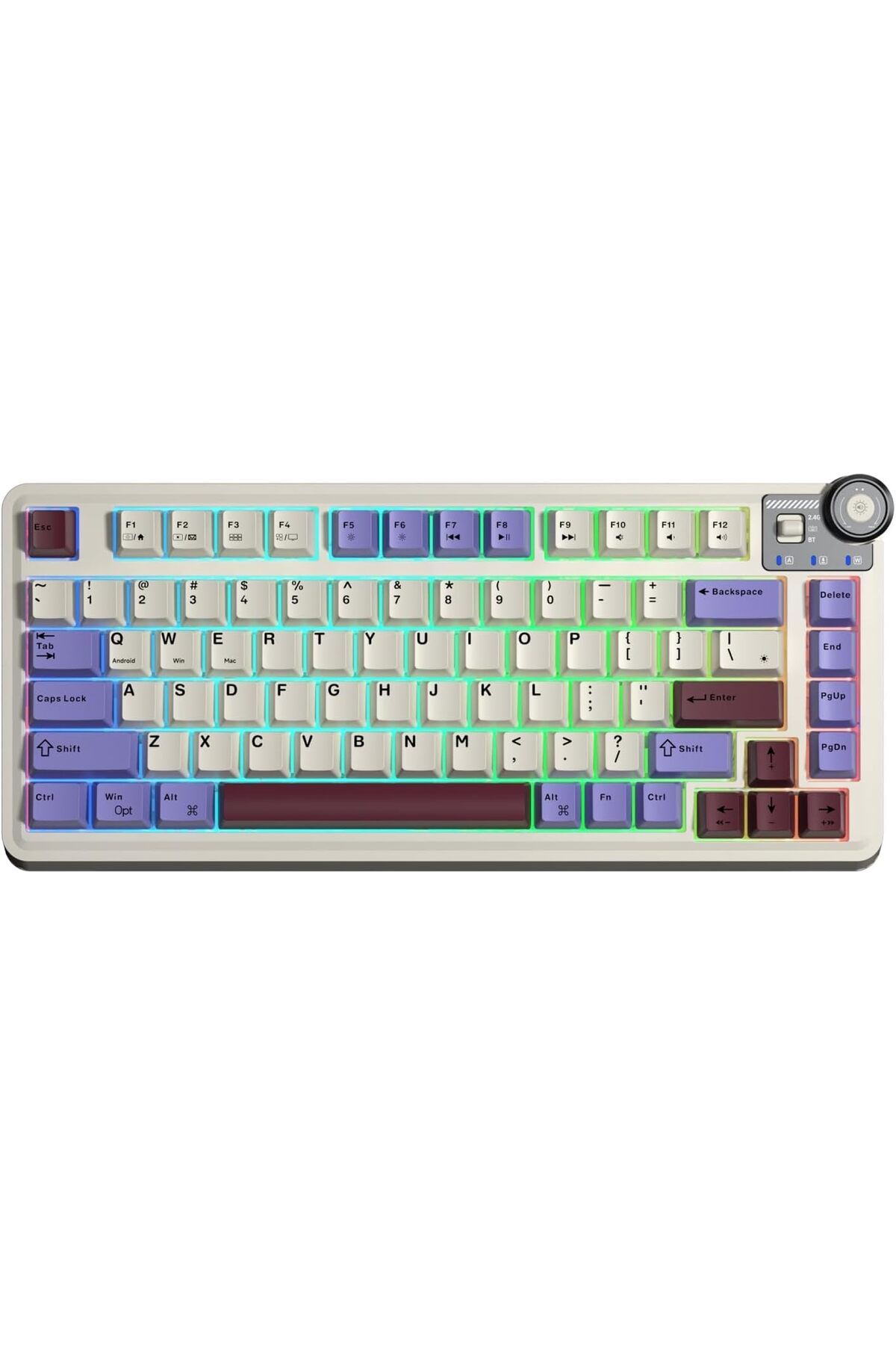 LUXE AU75 3 Modlu RGB Hot Swap Mekanik TKL Seiya Switch Kablosuz Makrolu Klavye Bej LXSHP 1055529