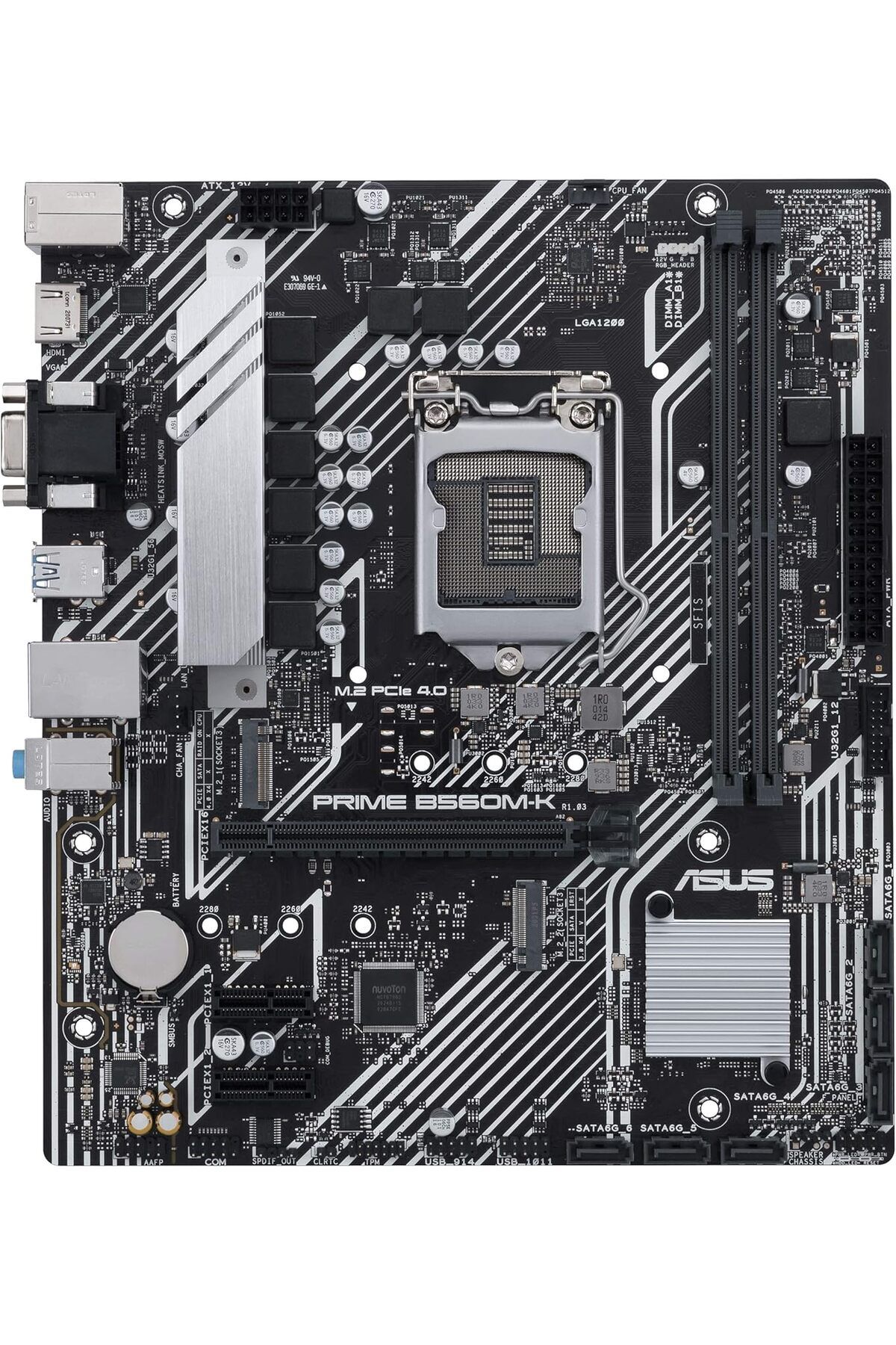 STOREMAX Sbl Prime B560M-K Intel B560 Lga1200 DDR4 4800 Hdmı Vga 2x M2 Usb3.2 Aura Rgb mATX 5X Protection I
