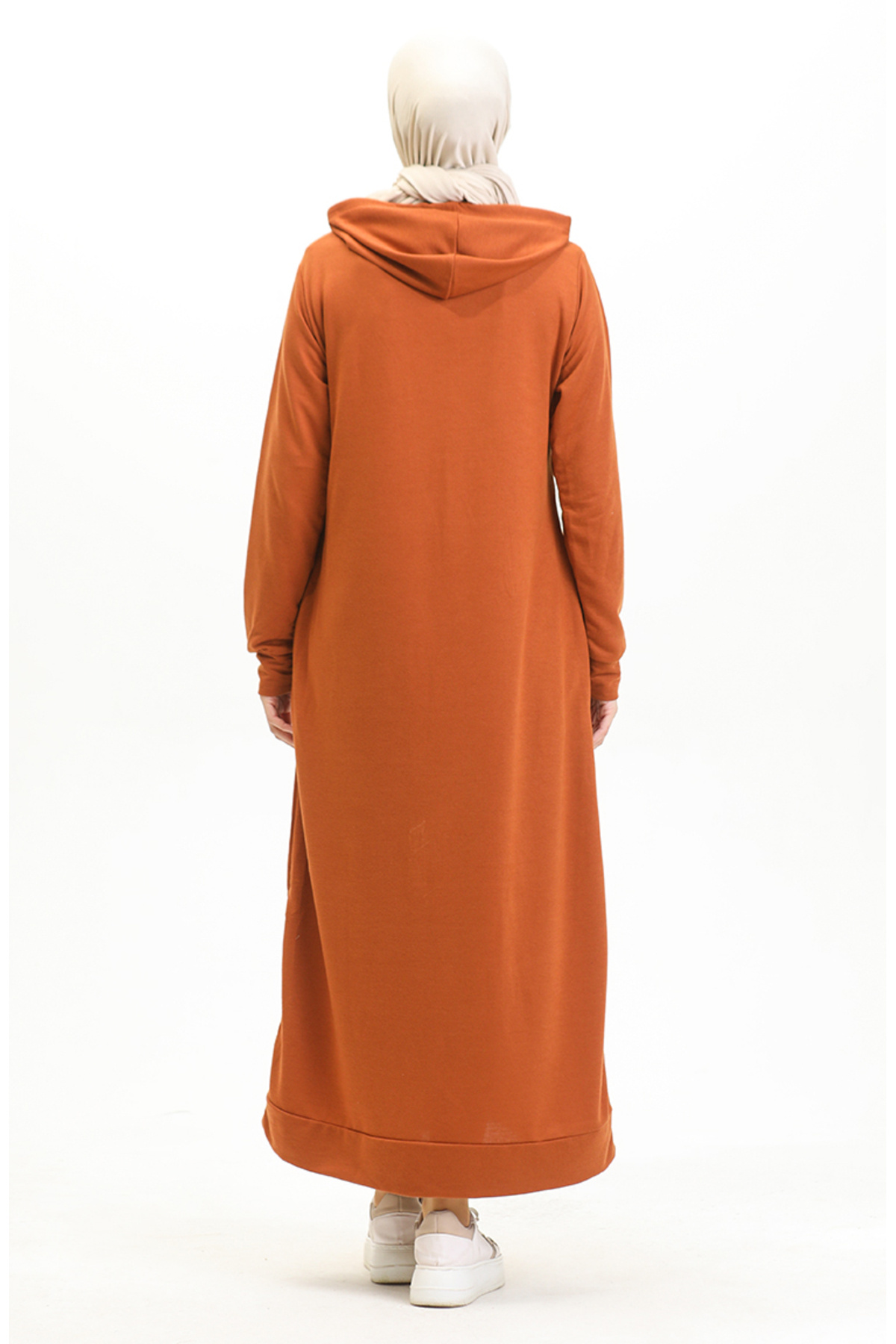 sefamerve-Hellbraunes Sportkleid mit Kapuze – Zwei Fäden 0190-17 7