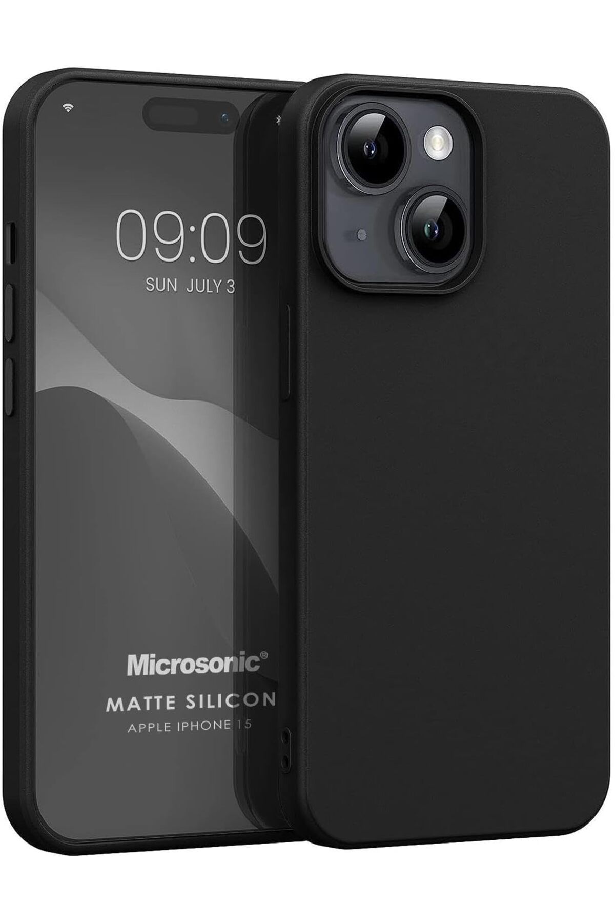 STOREMAX ELZ Kılıf Matte Silicone iPhone 15 için Siyah [iPhone 15 ile Uyumlu Kılıf - Siyah] FRNTR 11274