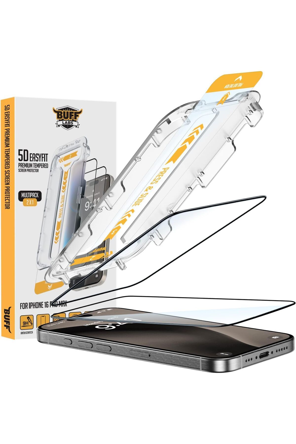STOREMAX OZN LABS iPhone 16 Serisi ile Uyumlu 5D EasyFit 2 Adet Kolay Uygulama Aparatlı Ekran Koruyucu Tempe