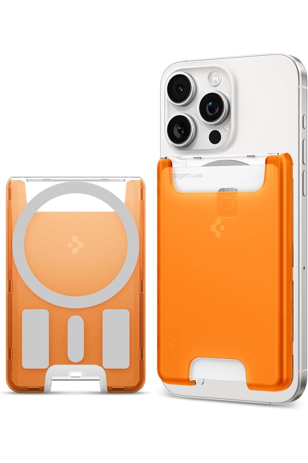 STOREMAX ELZ iPhone için MagSafe özellikli 3 Kartlı Manyetik Cüzdan Classic C1 Tangerine - AFA08574 FRNTR