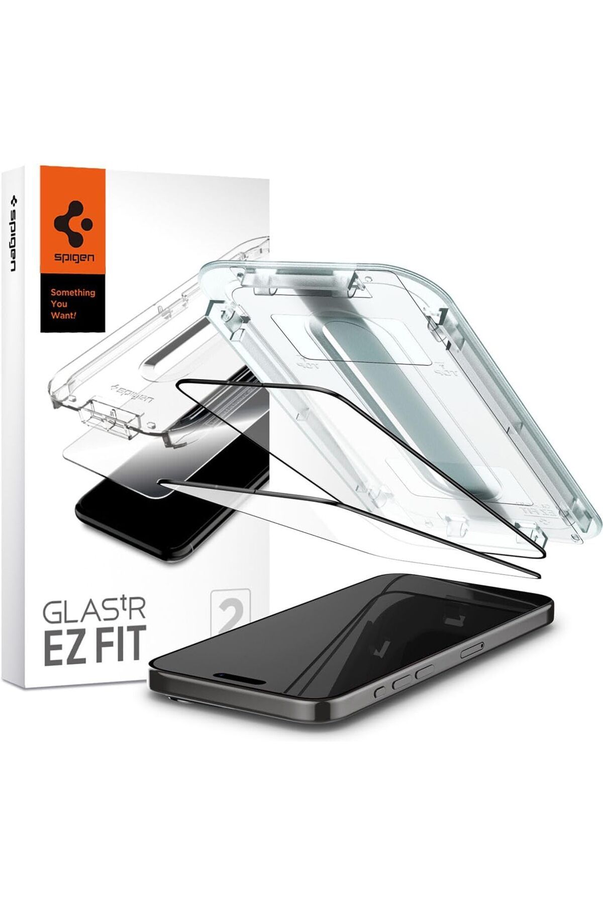 Mu Art Ahşap Mrt iPhone 15 Pro Max Ekran Koruyucu Kolay Kurulum Glas.tR EZ Fit Full Cover Black (2 Adet) - AGL068