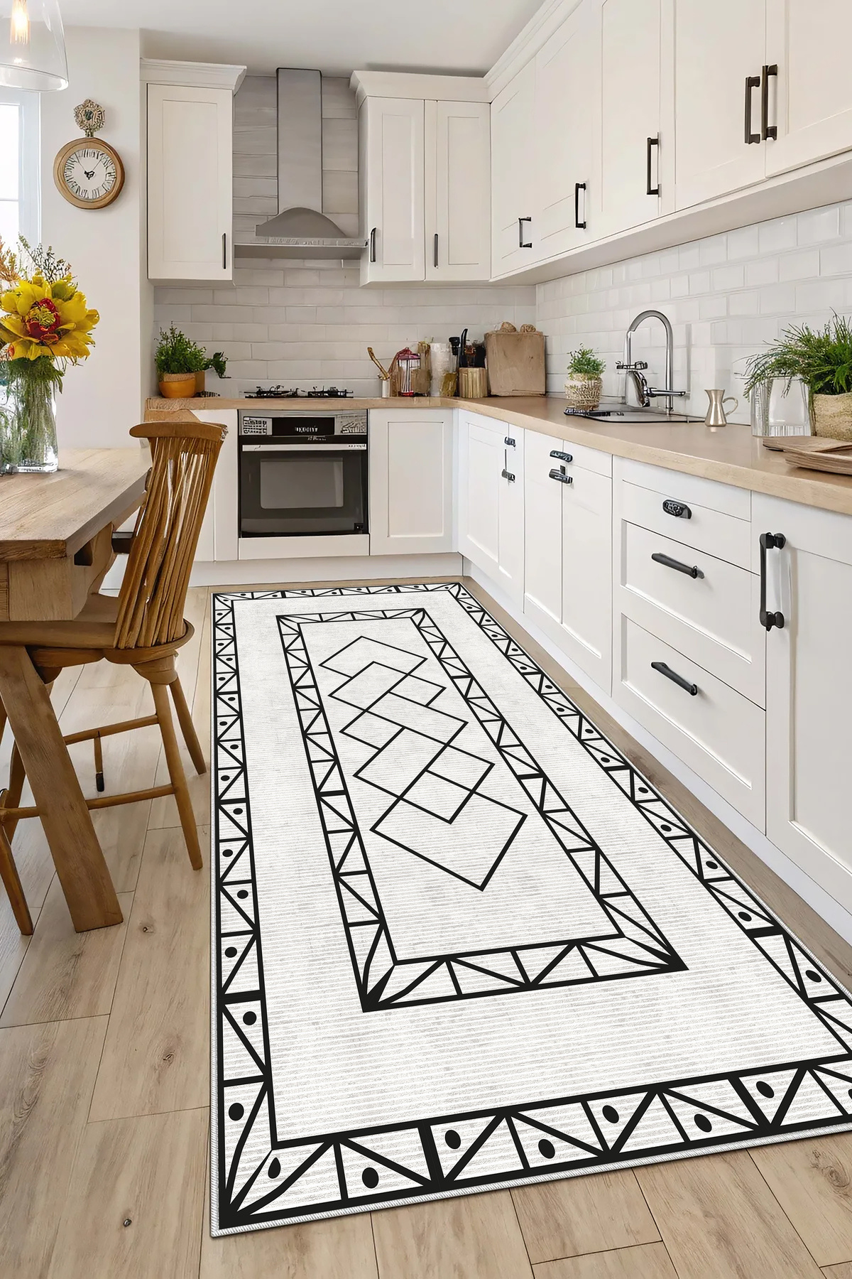 Evimle Makinede yıkanabilir kaymaz taban leke tutmaz mutfak halısı salon halısı /8159 Dikdörtgen