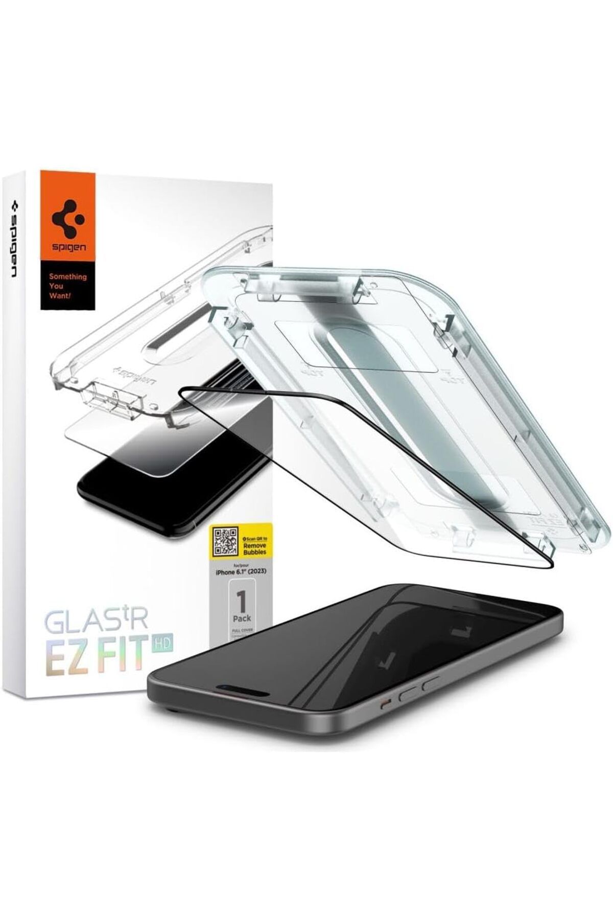 STOREMAX OZN iPhone 15 Cam Ekran Koruyucu Kolay Kurulum Tam Kaplayan Glas.tR EZ Fit Full Cover (1 Adet) Black