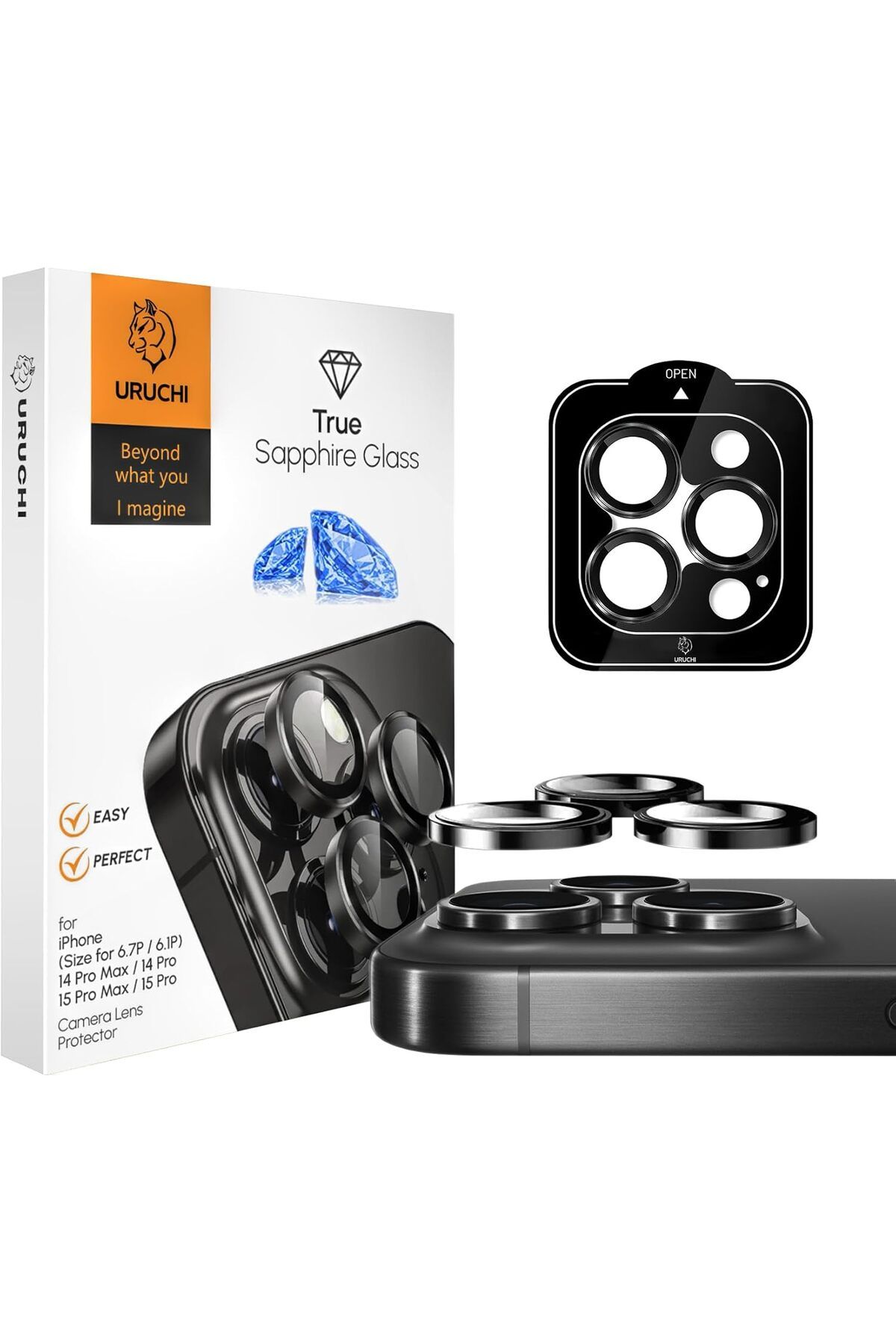 Mu Art Ahşap Mrt iPhone 16 Pro Max / 16 Pro / 15 Pro Max / 15 Pro / 14 Pro Max / 14 Pro SAFİR PREMIUM Kamera Len