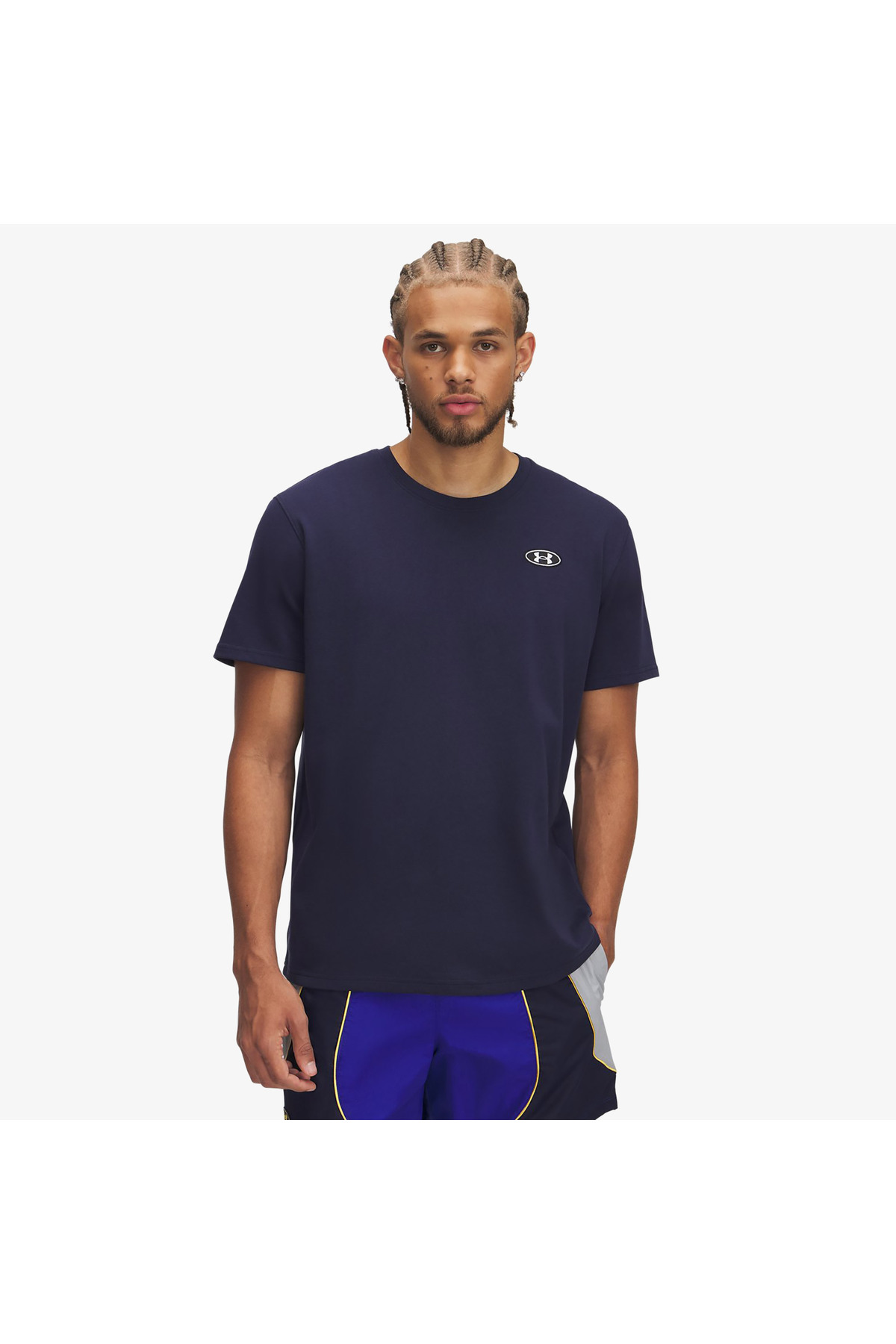 آندر آرمور تی شرت مردانه طرح Heavyweight LC Patch سرمه‌ای