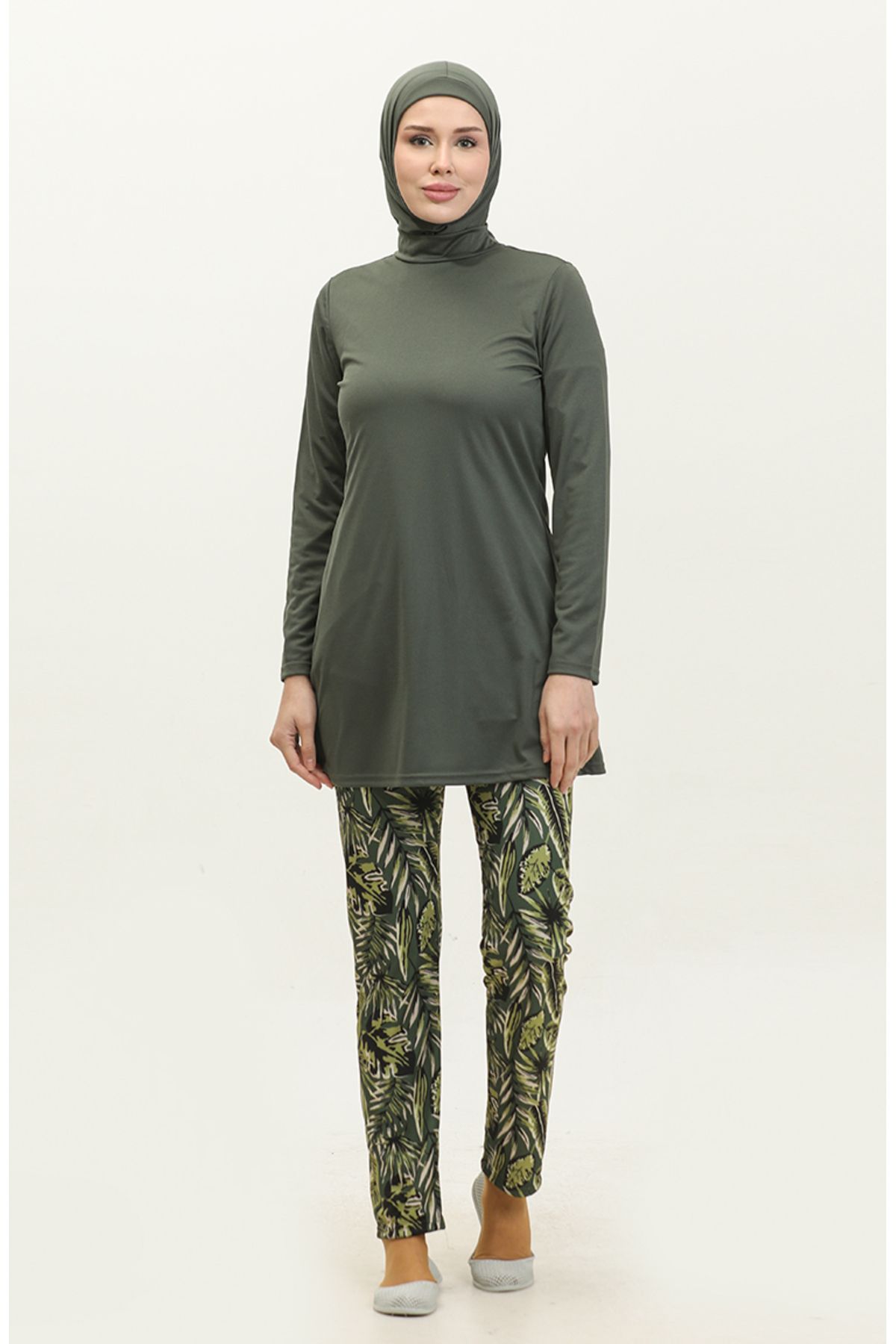 sefamerve-Khaki Hijab-Badeanzug – Modell 2402-01 1